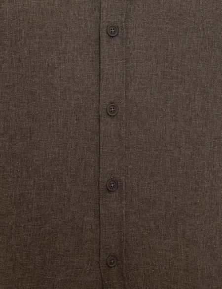 Kahverengi Slim Fit Gömlek - 50218325047