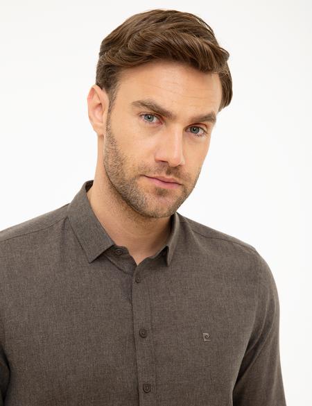 Kahverengi Slim Fit Gömlek - 50218325047