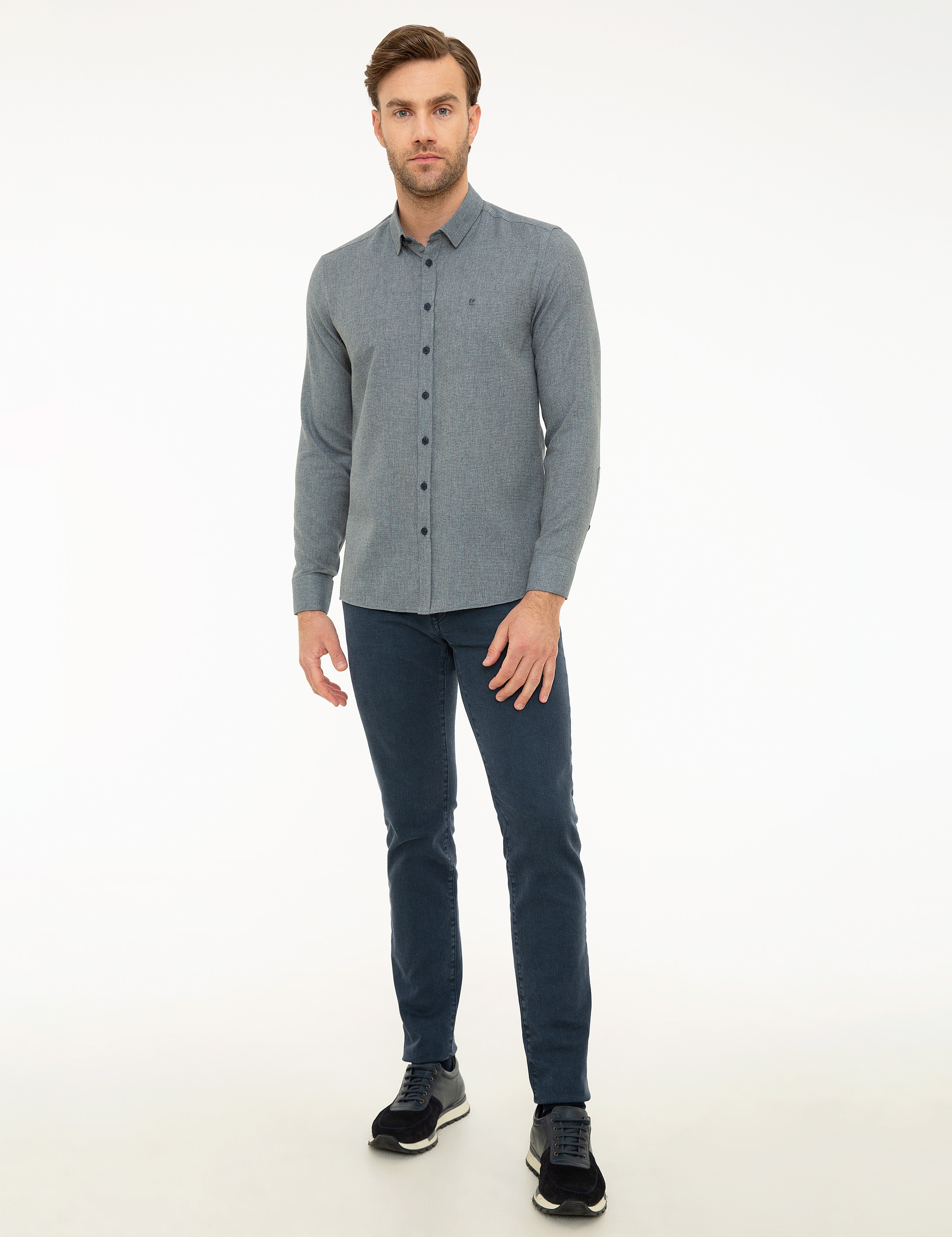 Lacivert Slim Fit Gömlek - Image 4