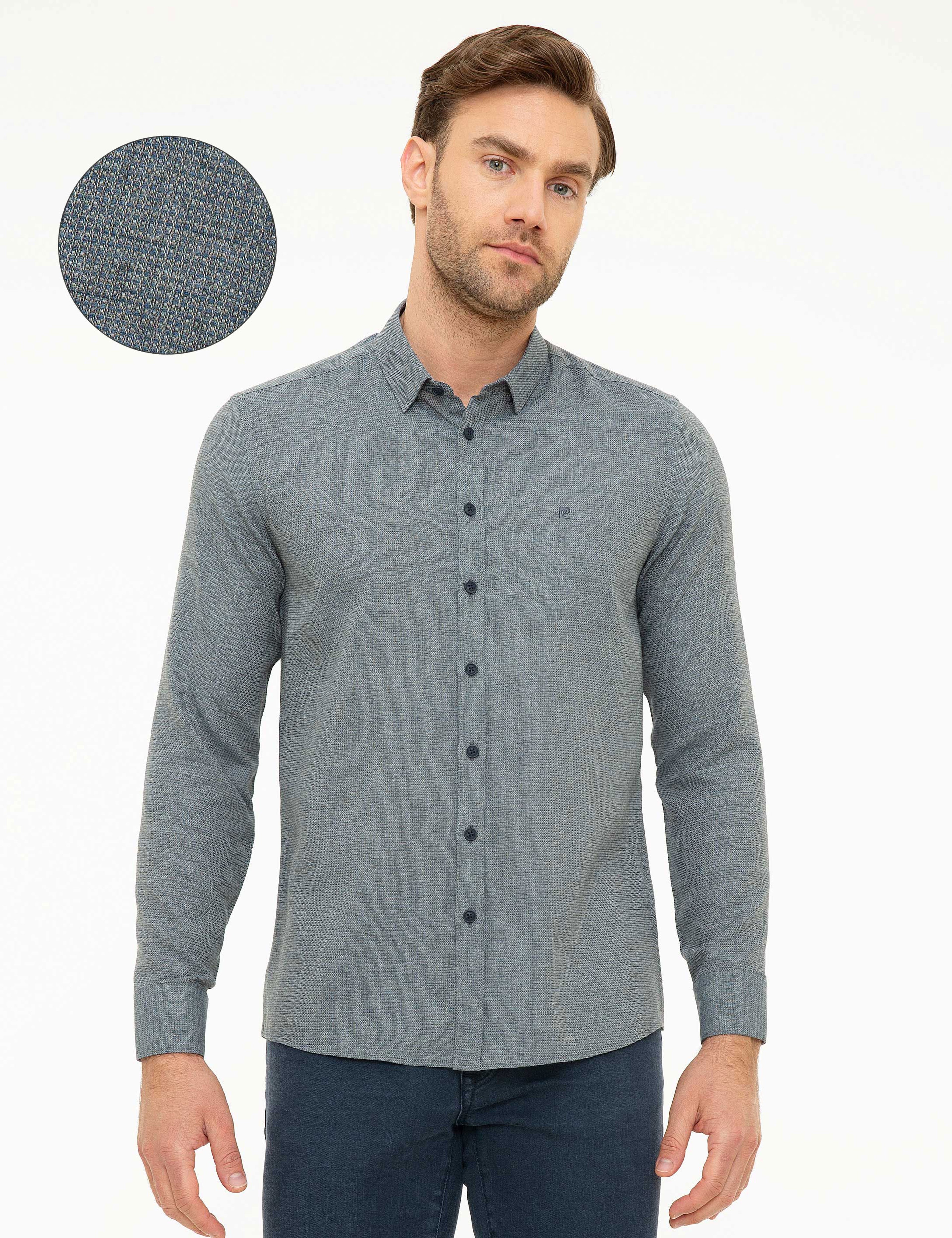 Lacivert Slim Fit Gömlek - Image 1