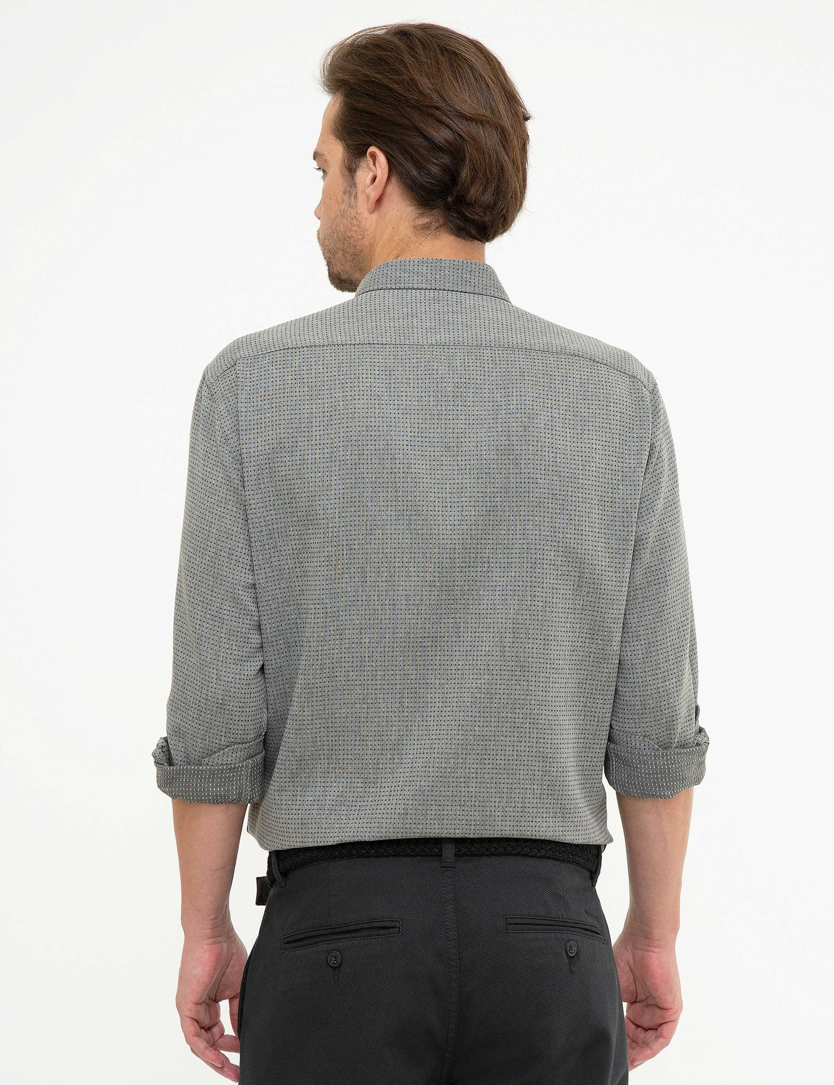 Antrasit Gri Slim Fit Gömlek