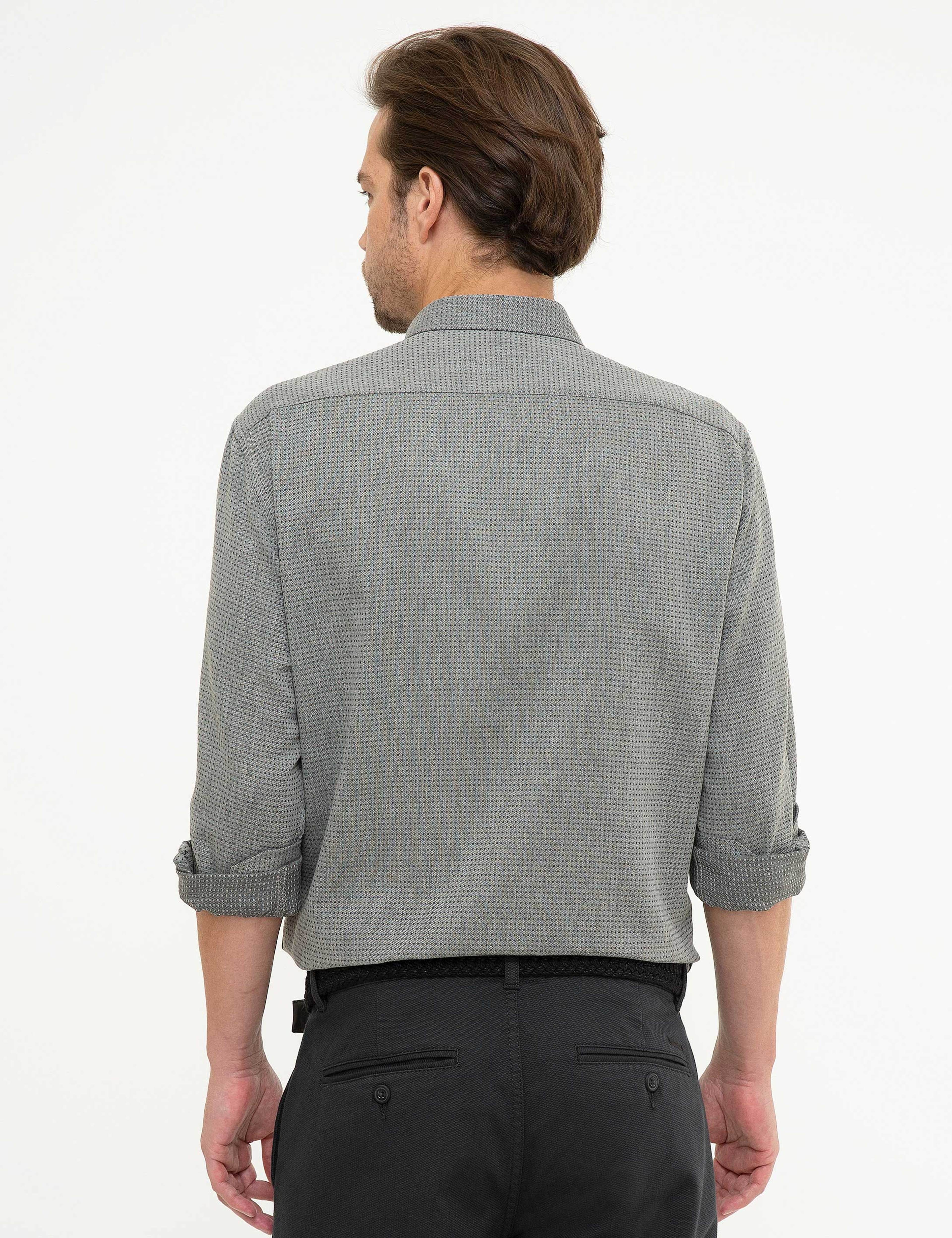 Antrasit Gri Slim Fit Gömlek - Image 3