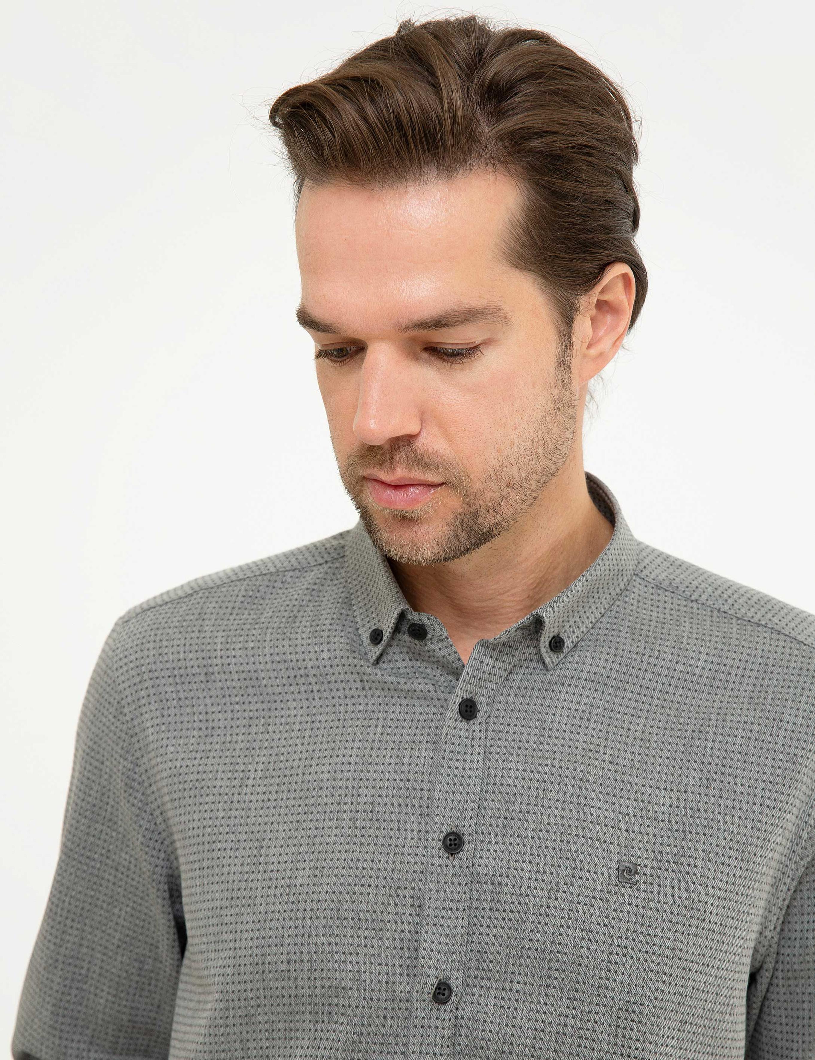 Antrasit Gri Slim Fit Gömlek