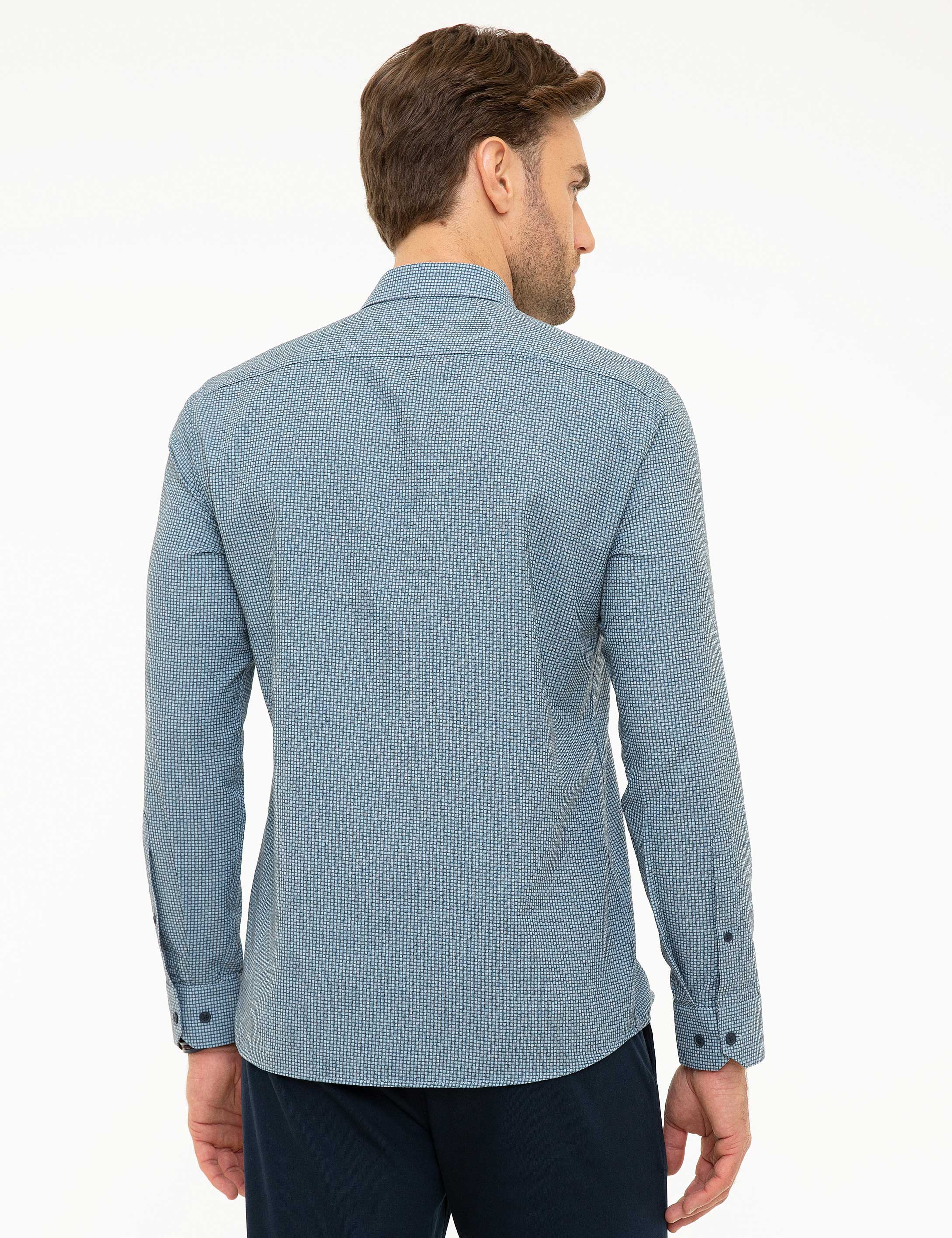 Lacivert Slim Fit Gömlek - Image 3