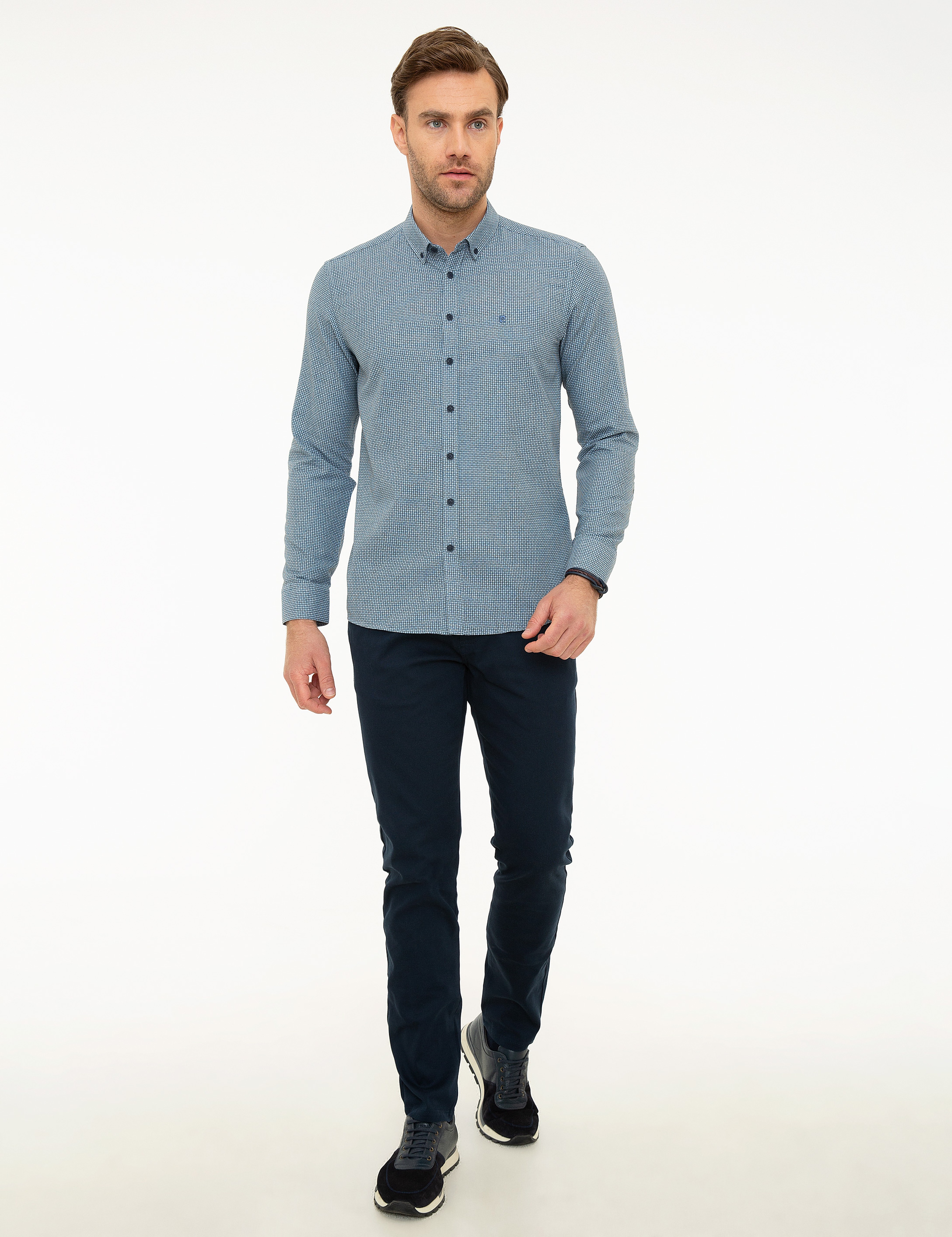 Lacivert Slim Fit Gömlek - Image 4