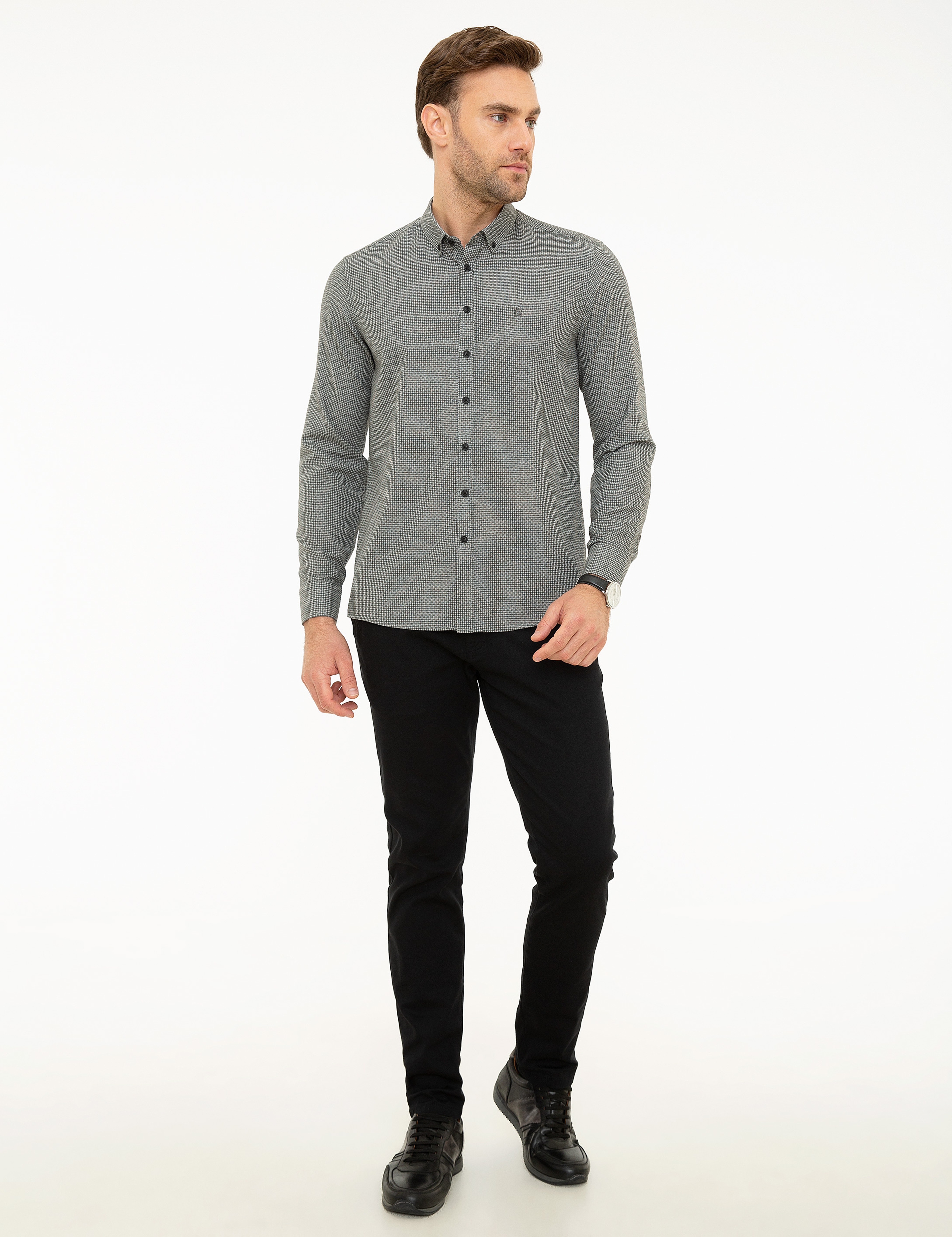 Antrasit Slim Fit Gömlek - Image 4