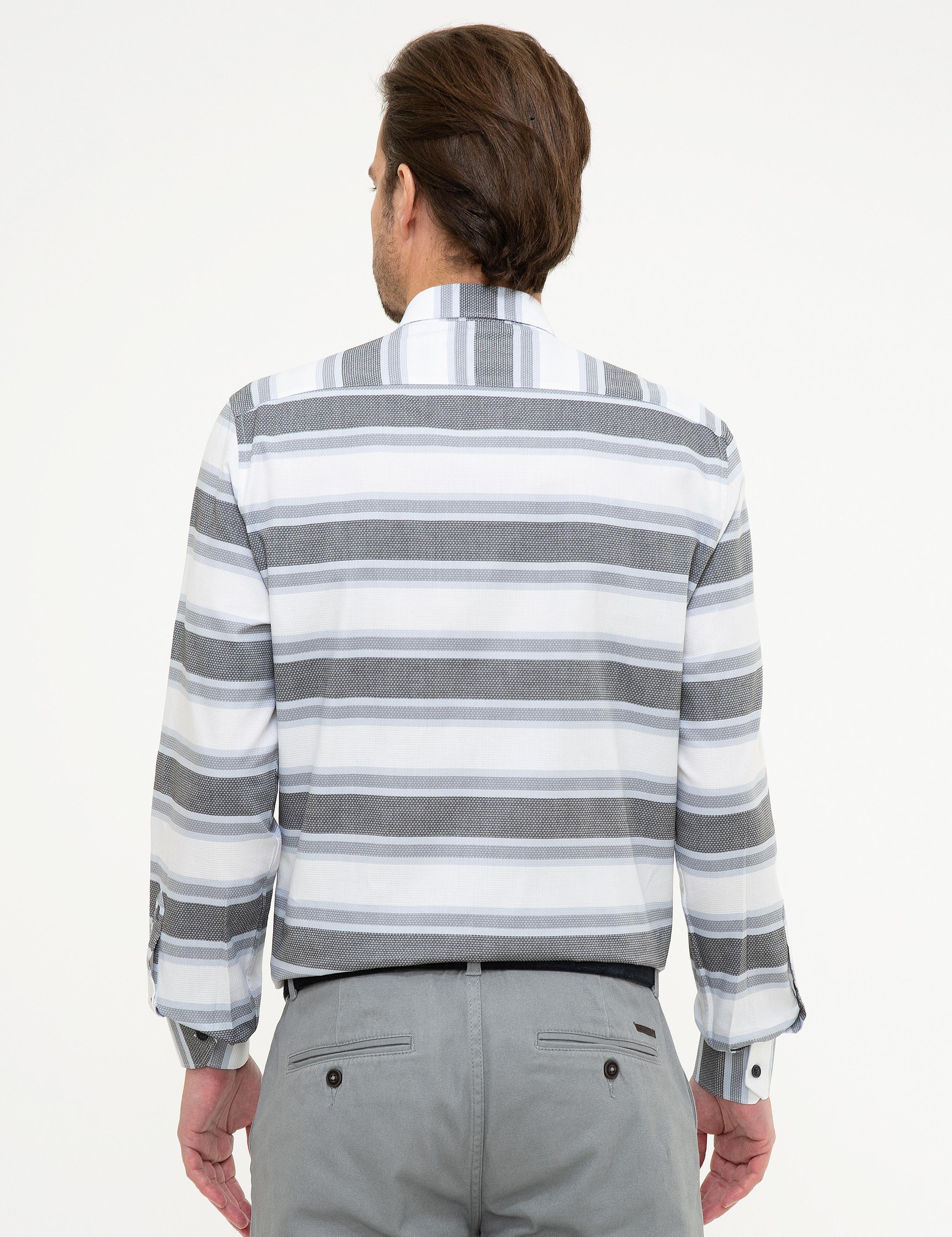 Lacivert Slim Fit Uzun Kollu Gömlek