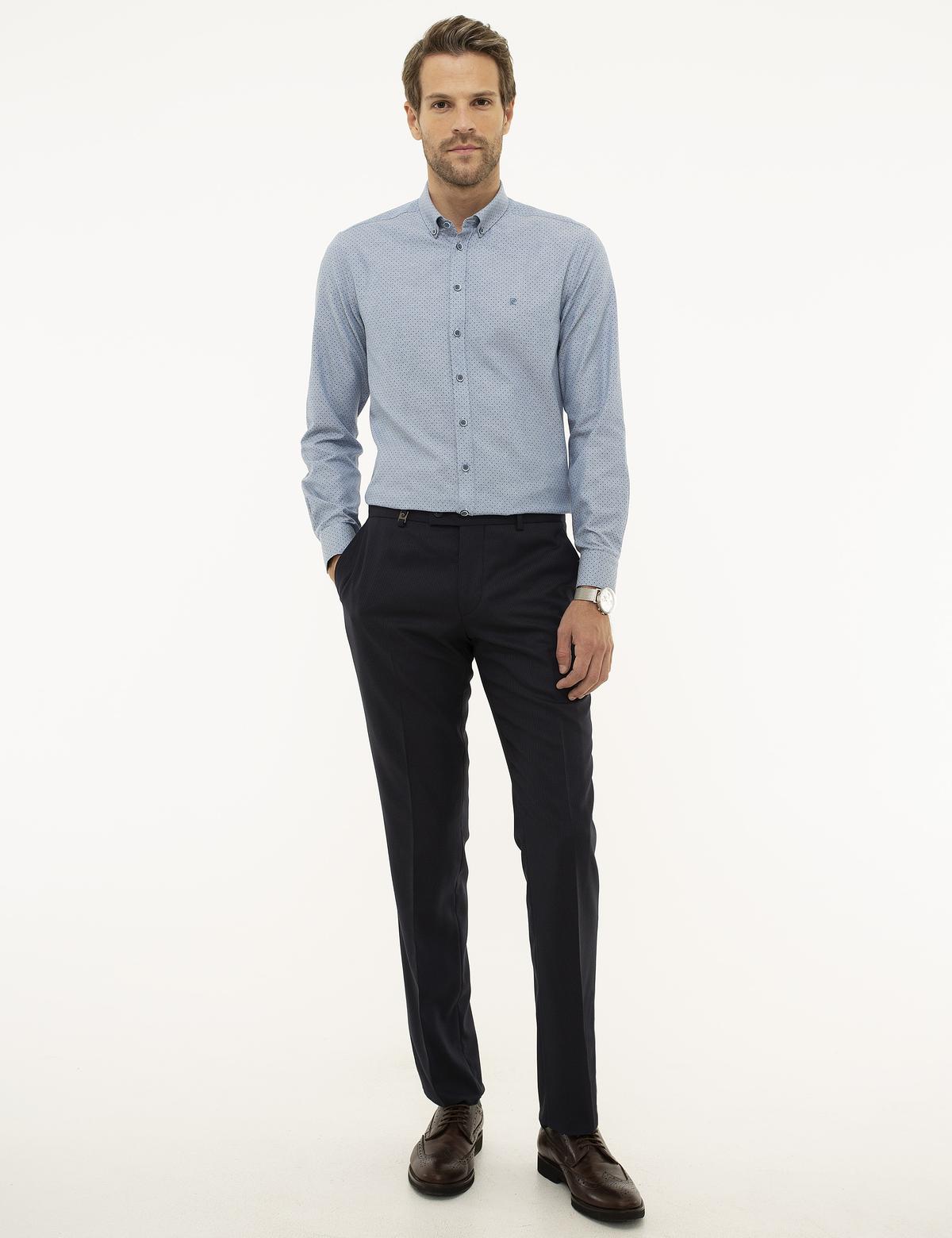 Açık Lacivert Slim Fit Pantolon