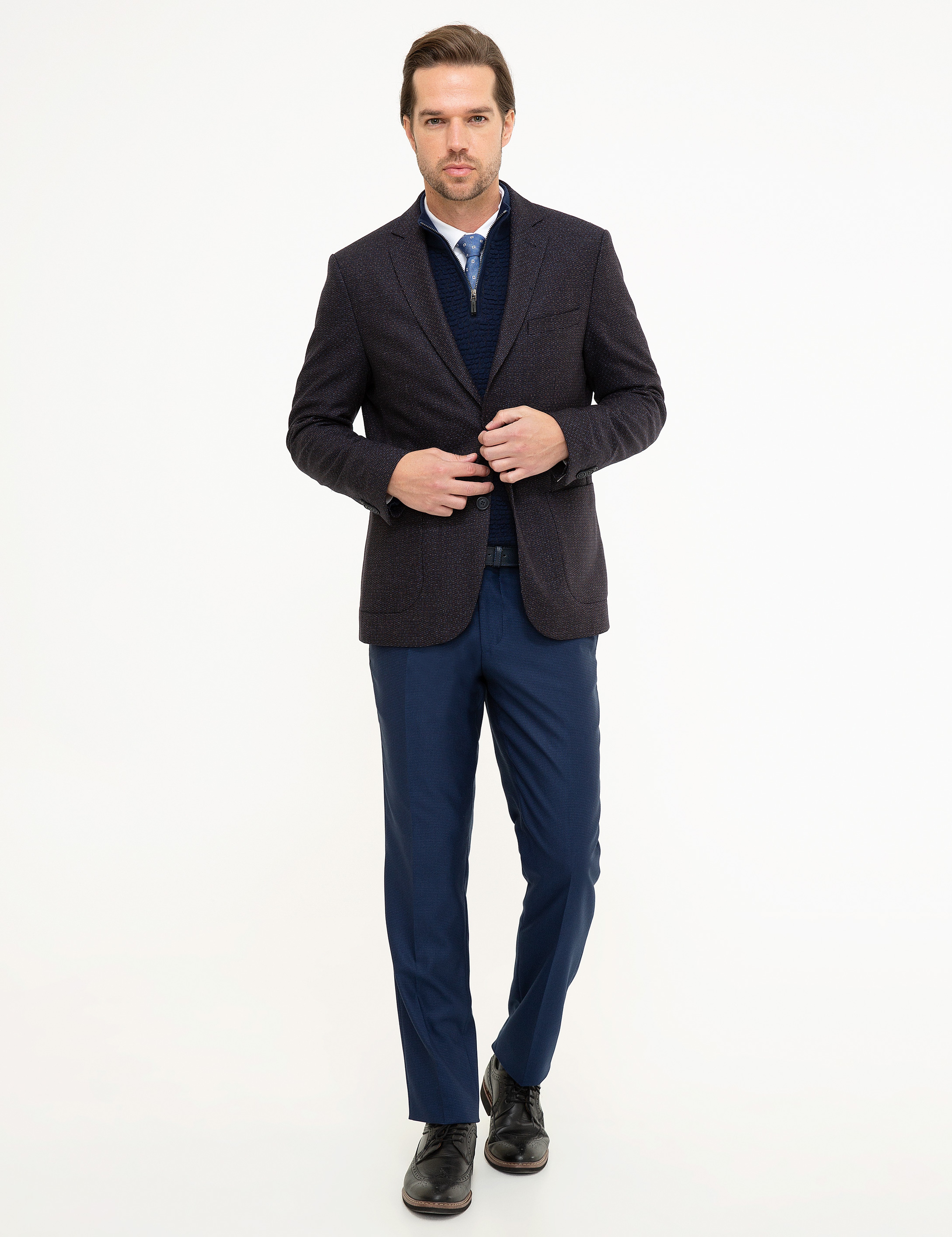 Lacivert Slim Fit Ceket - Image 5