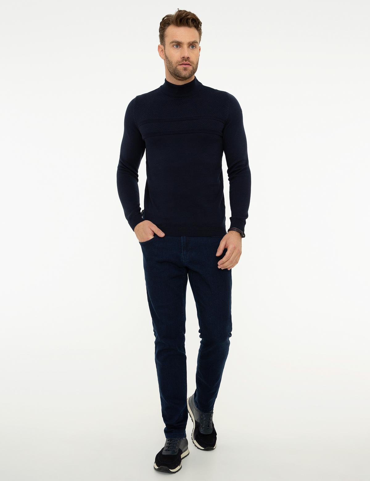 Koyu Lacivert Slim Fit Kazak - 50216862001