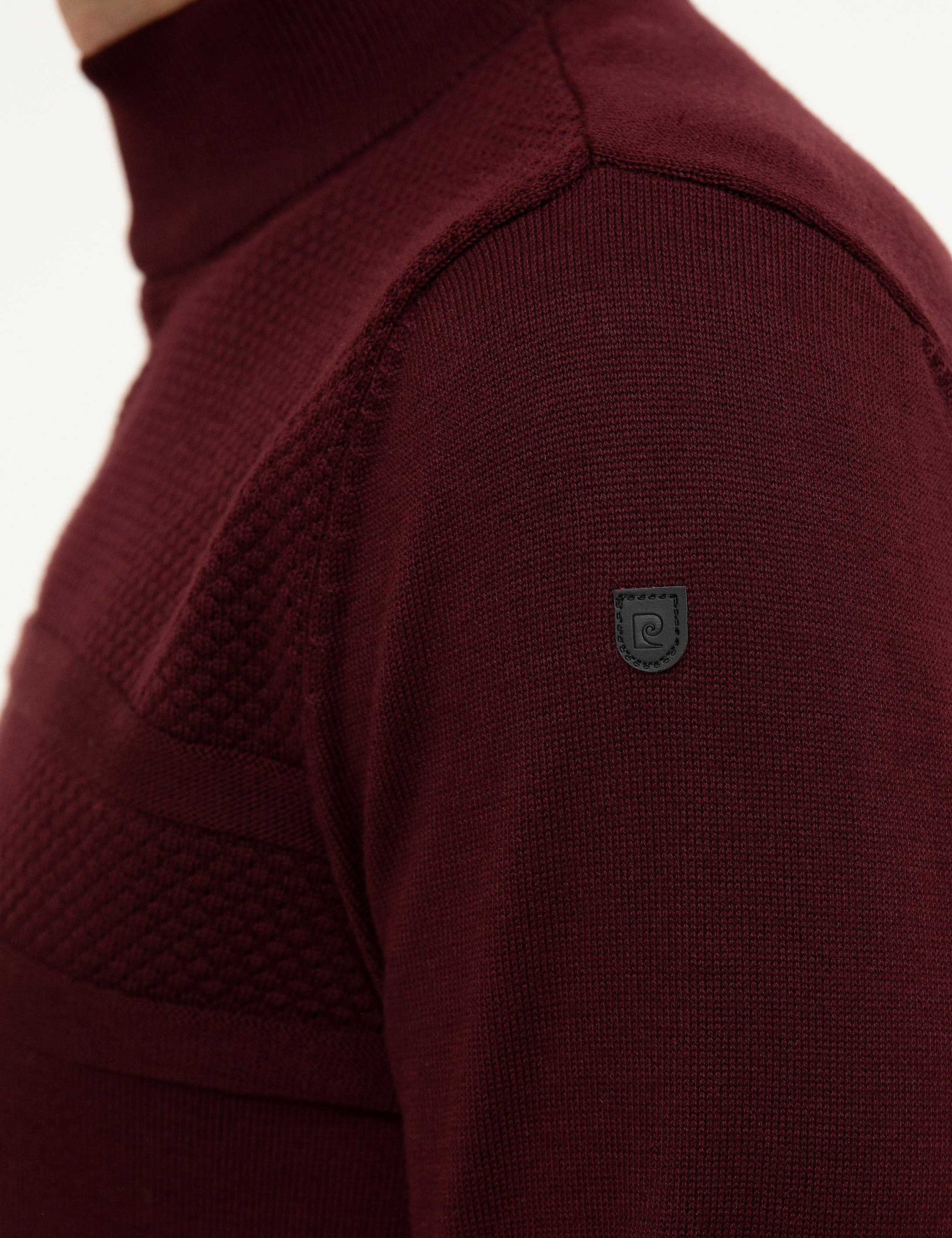Bordo Slim Fit Triko Kazak - Image 6