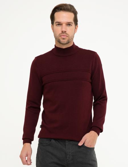 Bordo Slim Fit Triko Kazak - 50216862021
