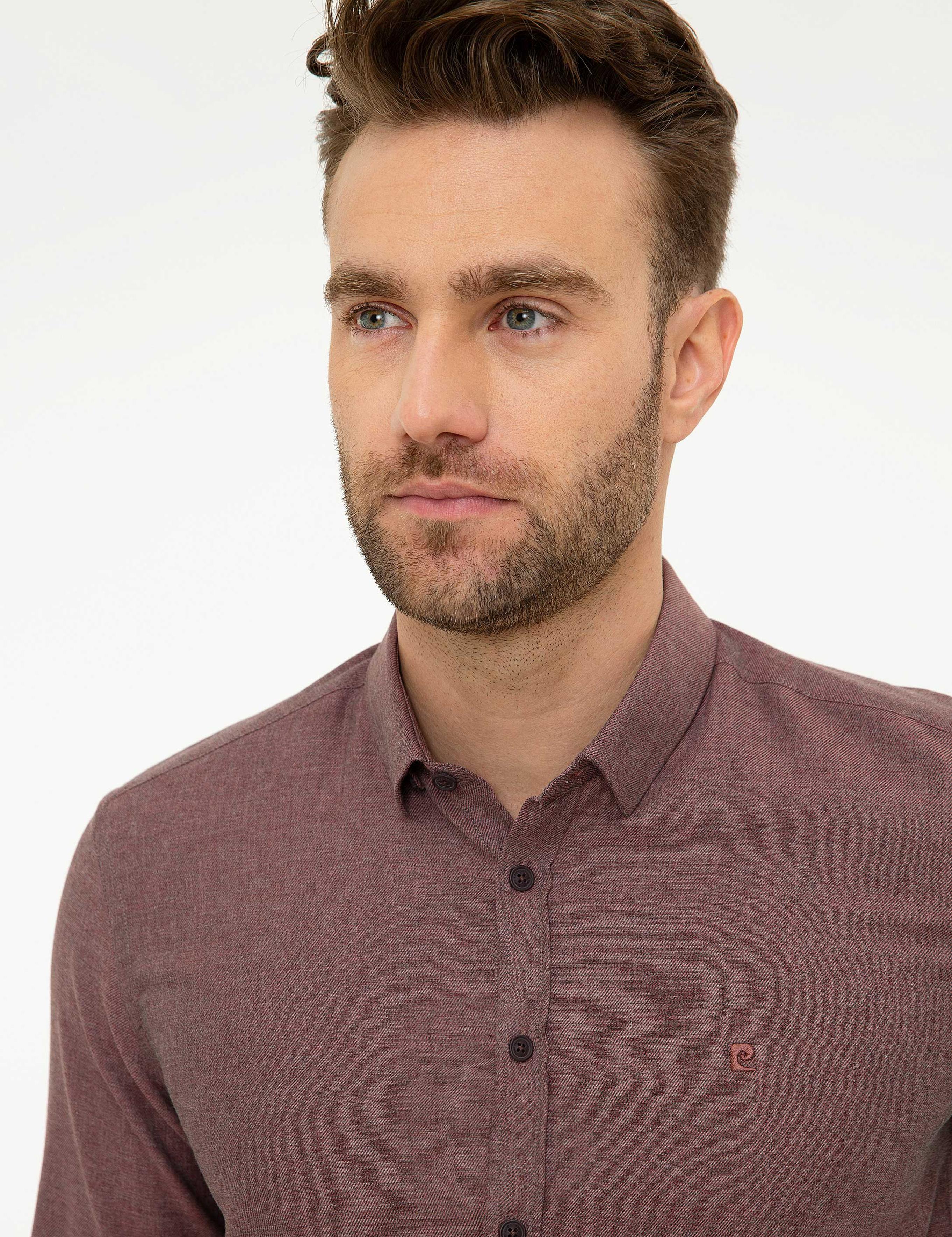 Bordo Slim Fit Gömlek