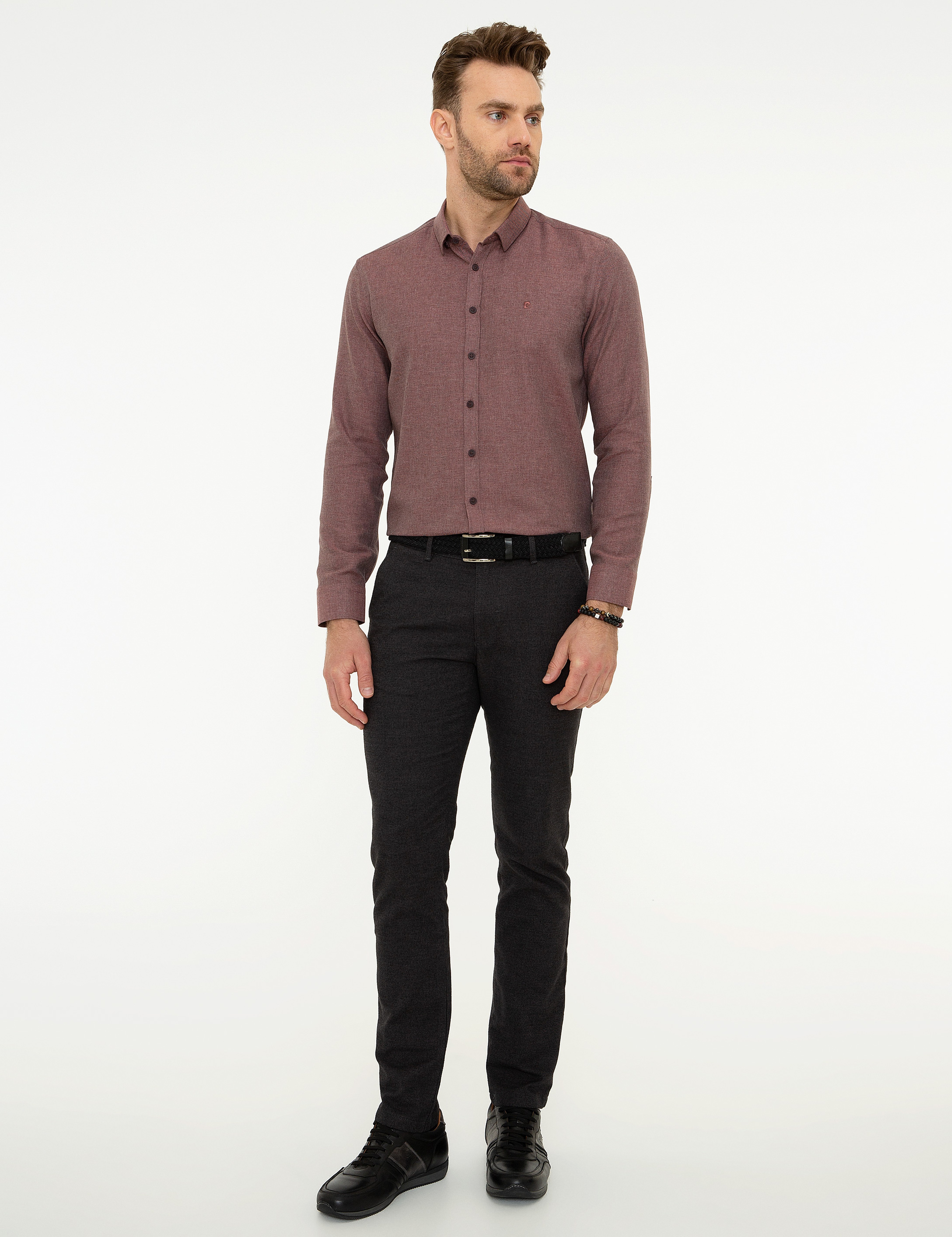 Bordo Slim Fit Gömlek - Image 4