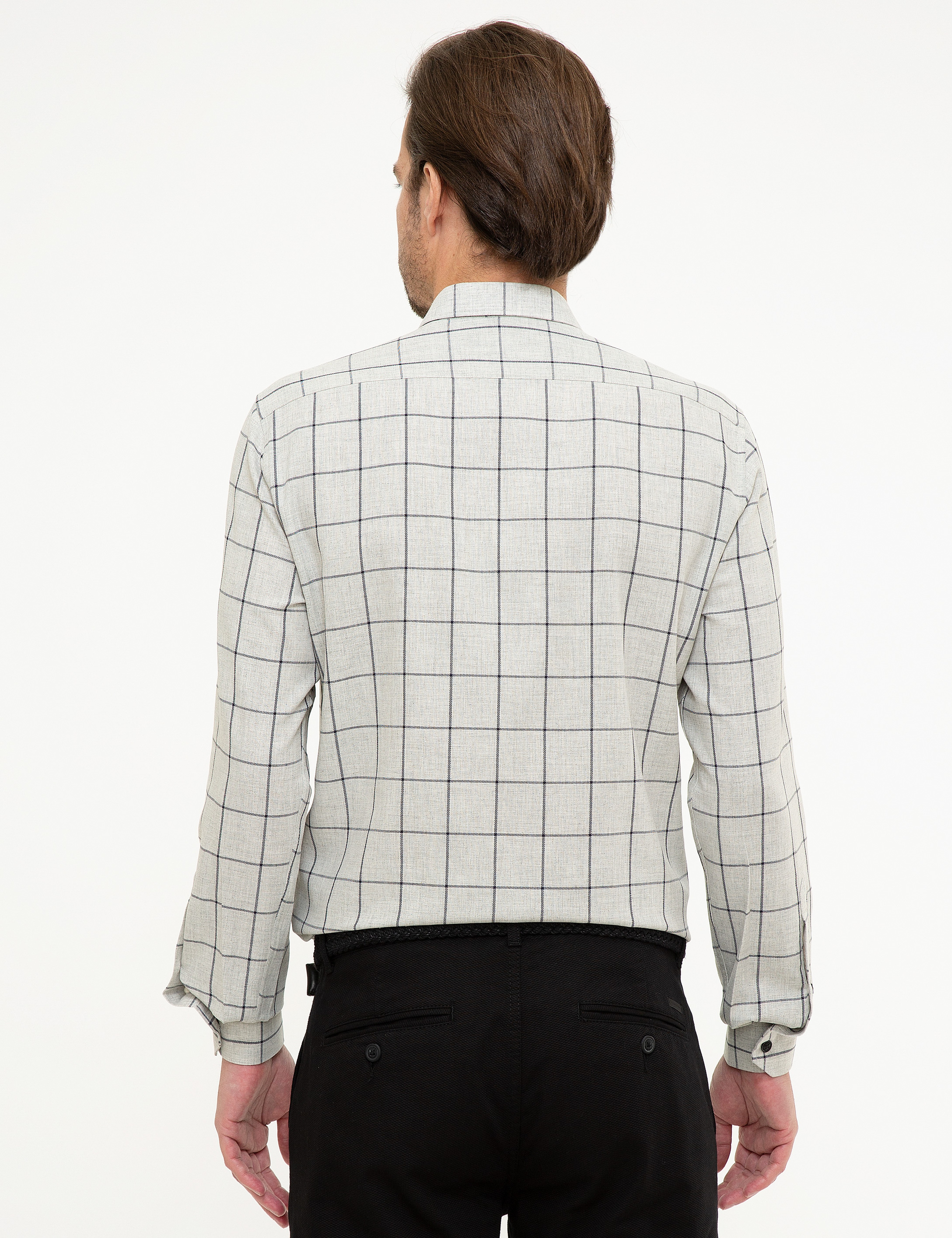 Gri Slim Fit Gömlek - Image 3