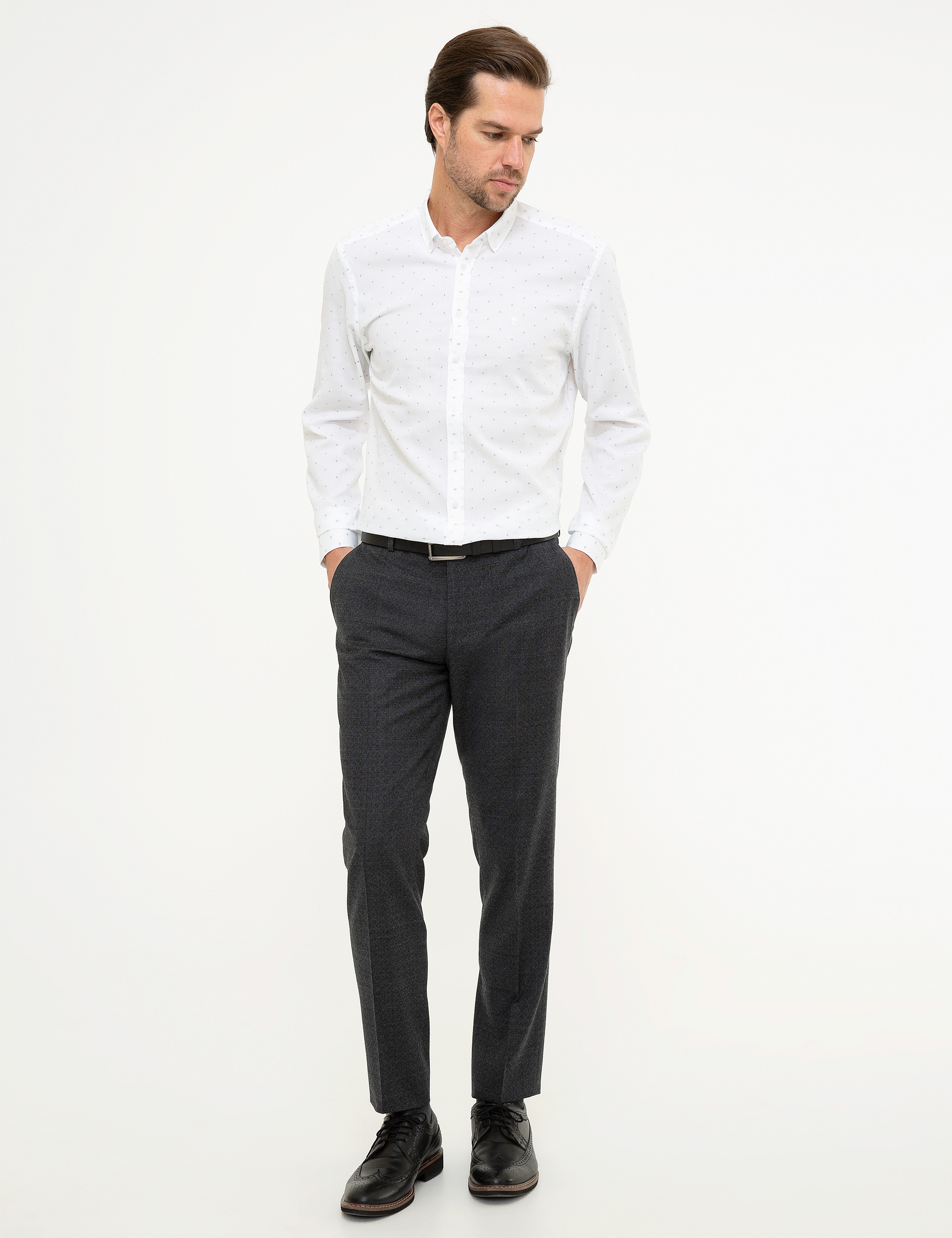Haki Slim Fit Uzun Kollu Gömlek