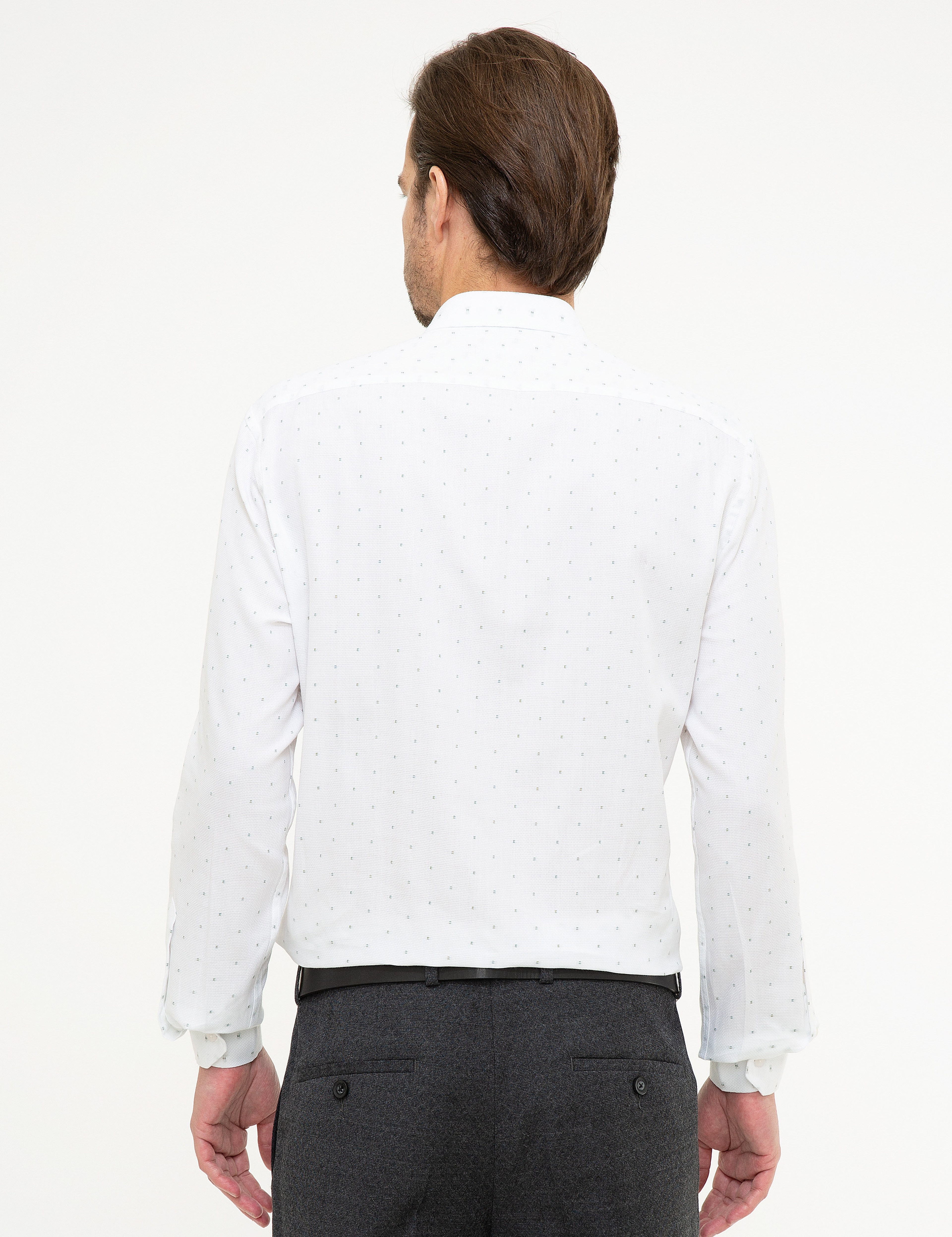 Haki Slim Fit Uzun Kollu Gömlek - Image 3