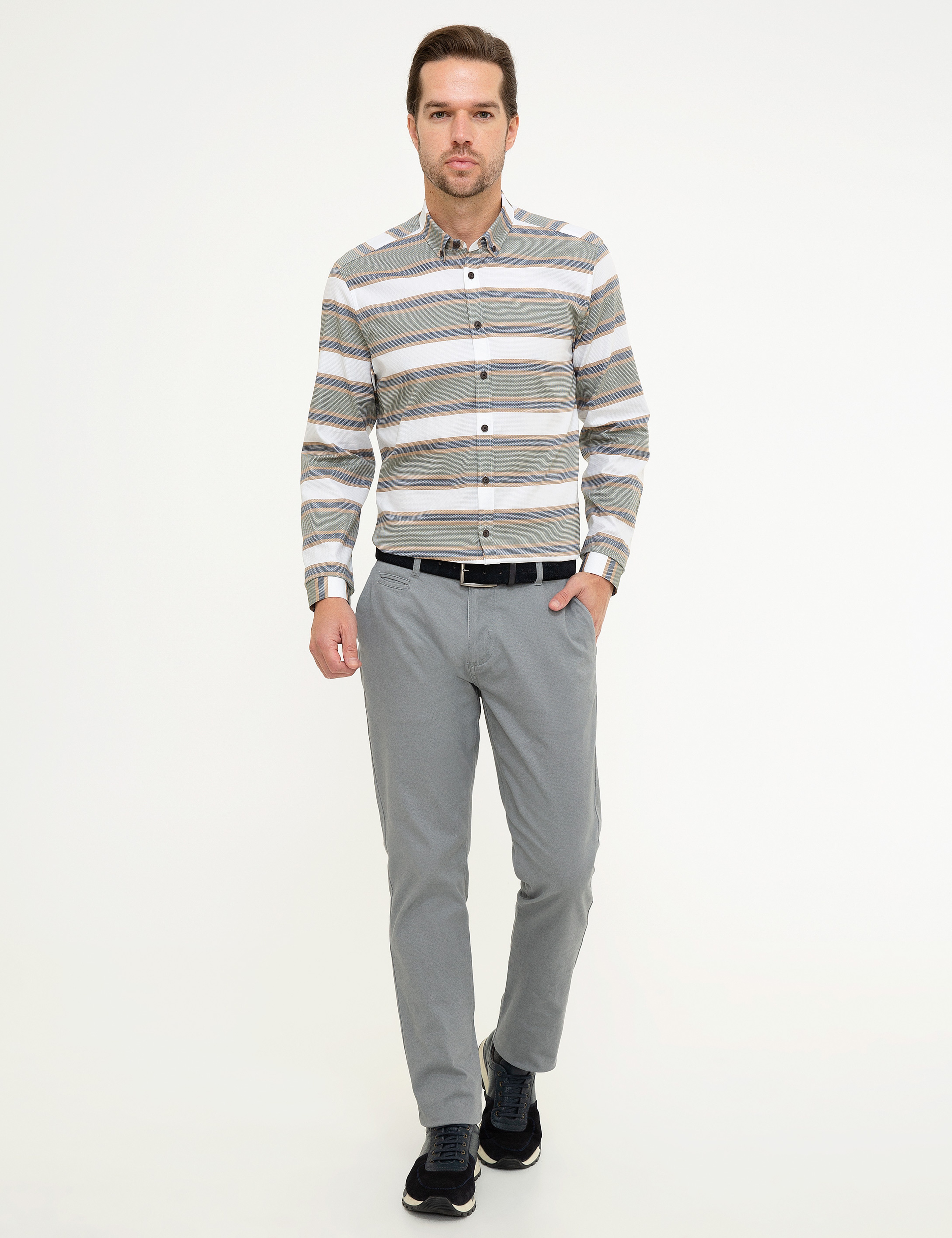 Yeşil Detaylı Slim Fit Gömlek - Image 4