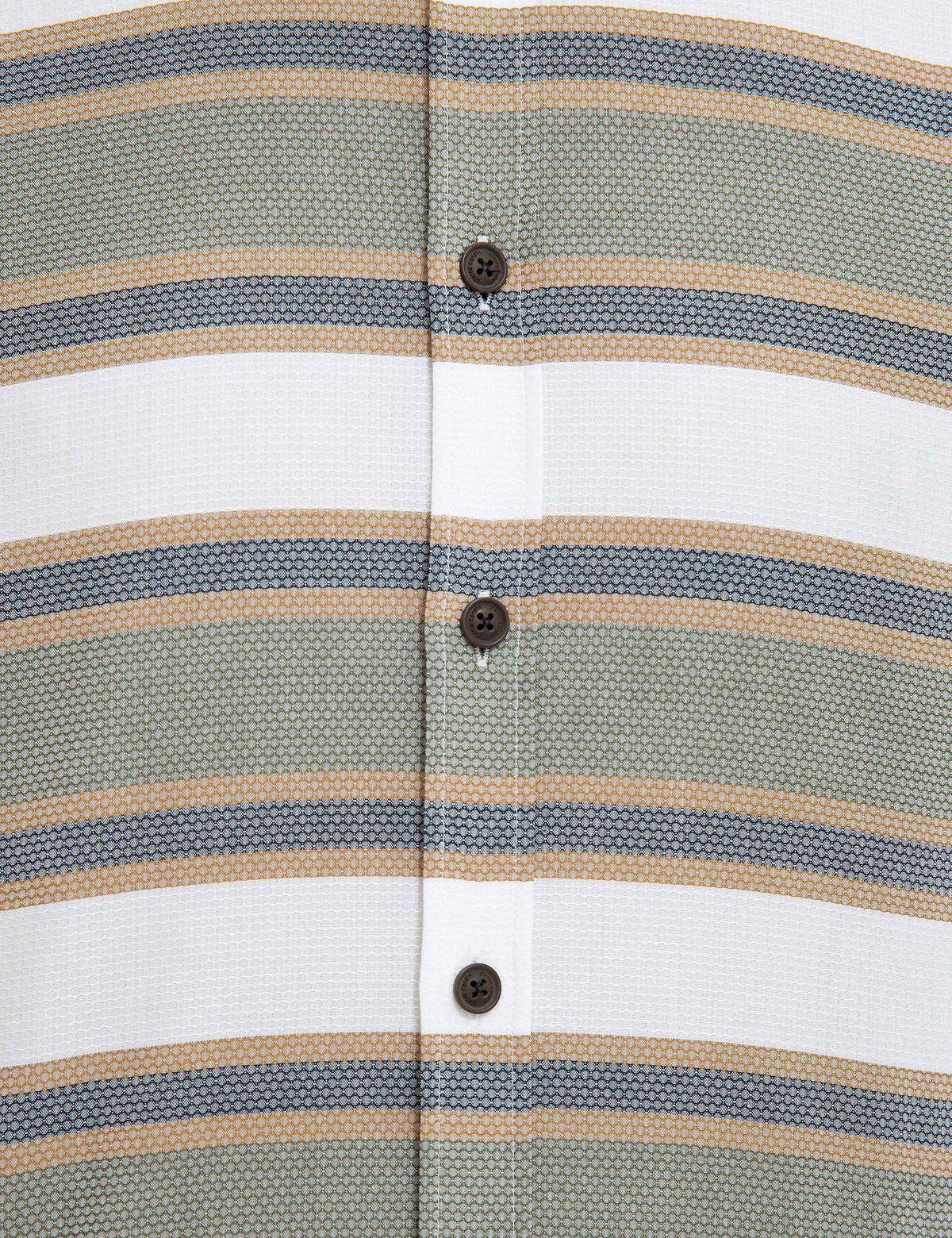 Yeşil Detaylı Slim Fit Gömlek - 50219468024