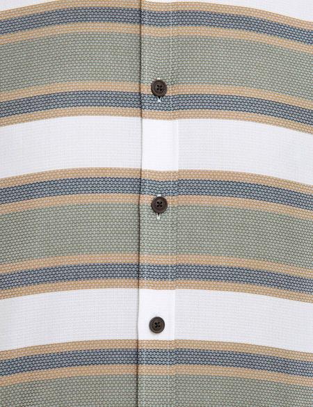 Yeşil Detaylı Slim Fit Gömlek - 50219468024