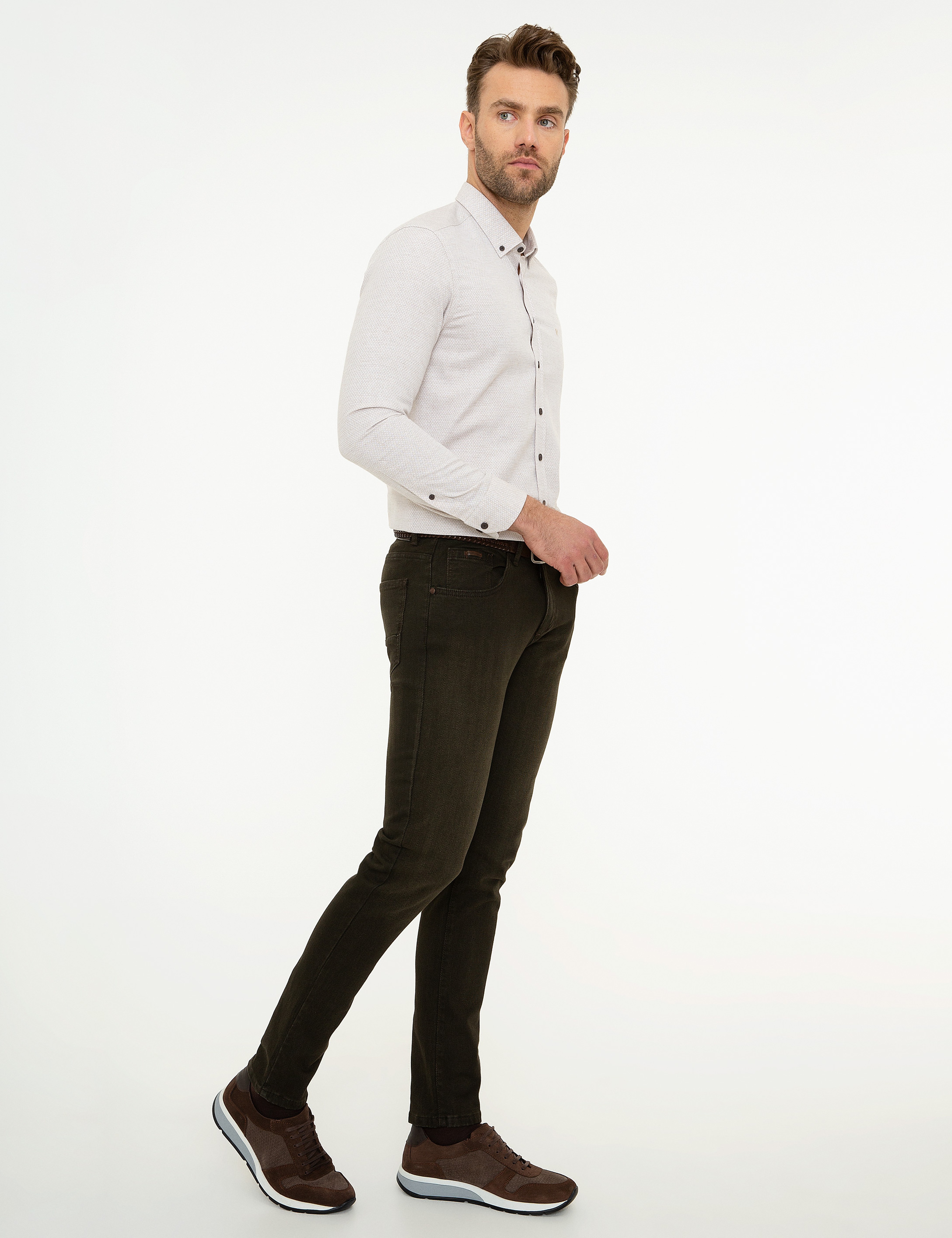 Haki Slim Fit Jean Pantolon - Image 2