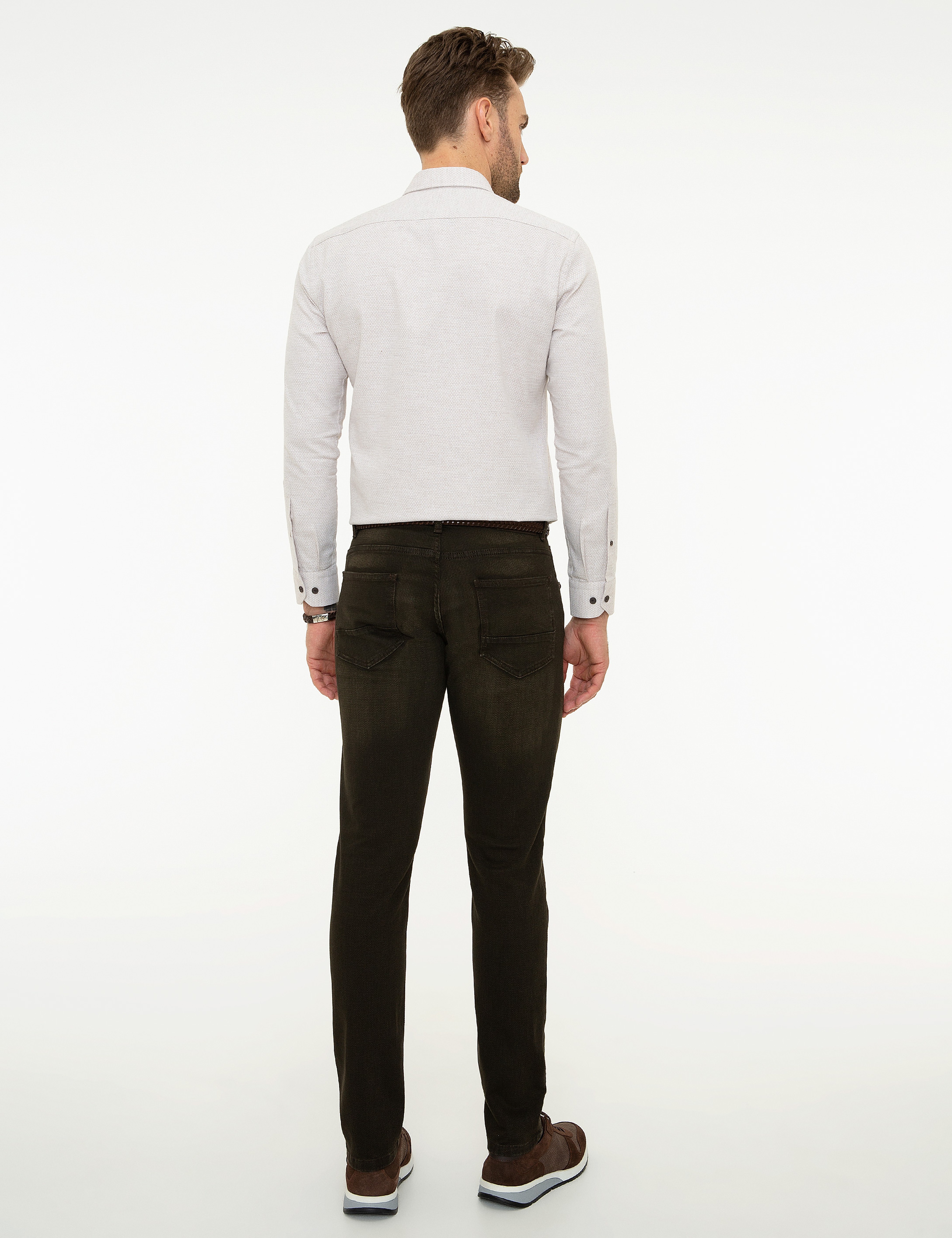 Haki Slim Fit Jean Pantolon - Image 3