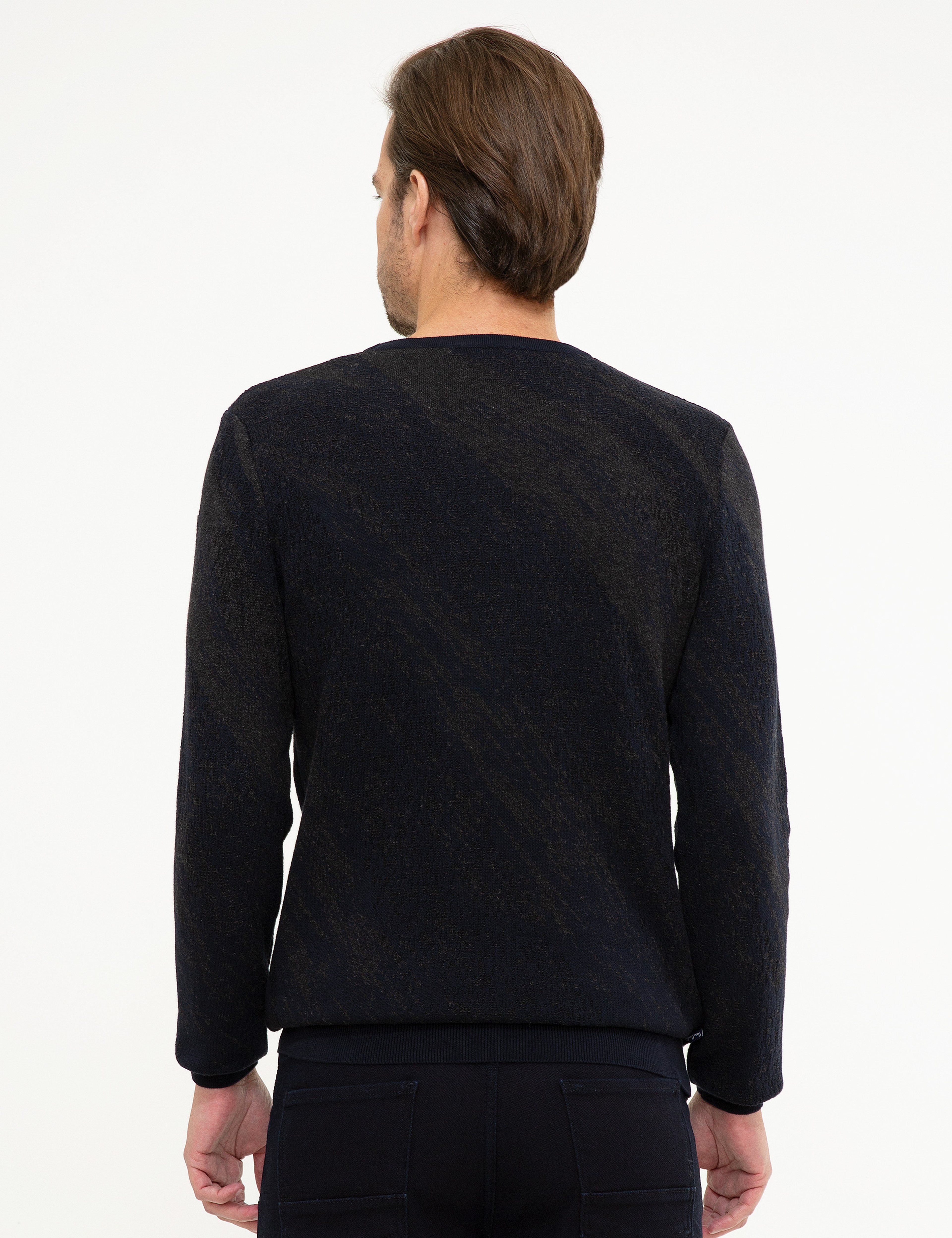 Koyu Lacivert Slim Fit Triko Kazak