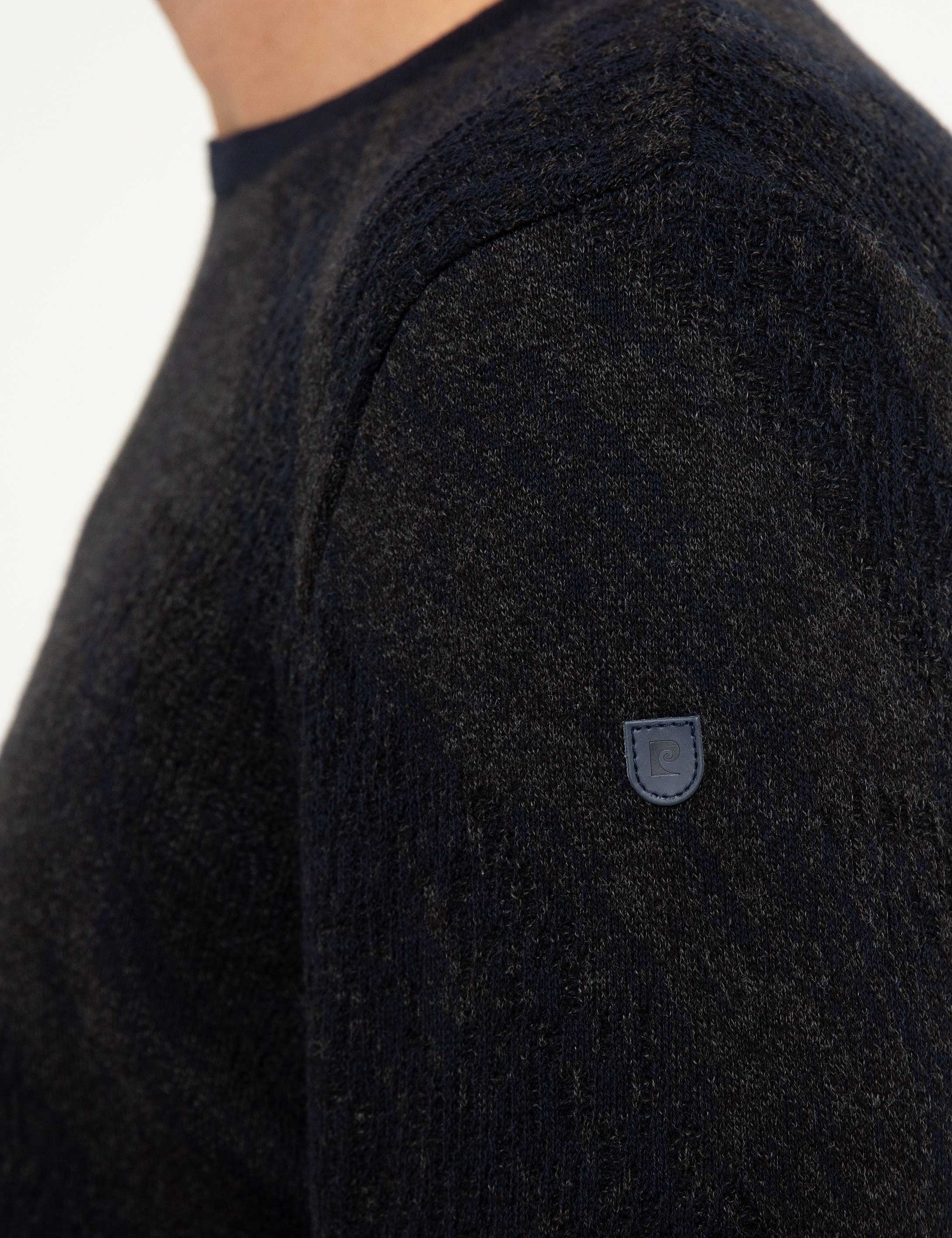 Koyu Lacivert Slim Fit Triko Kazak - Image 6