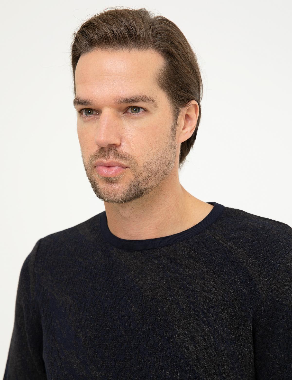 Koyu Lacivert Slim Fit Triko Kazak - 50216080025