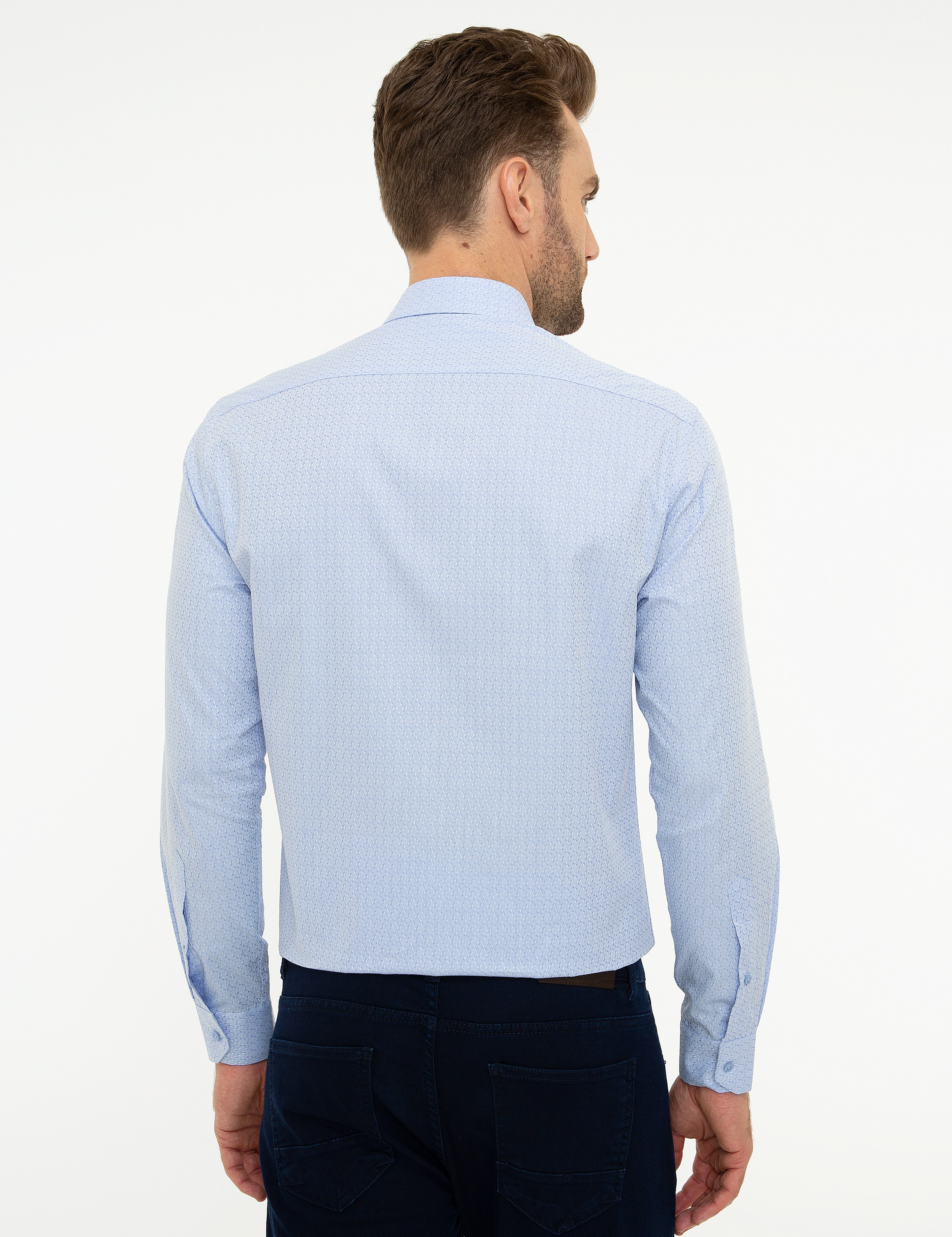 Mavi Slim Fit Gömlek - Image 3