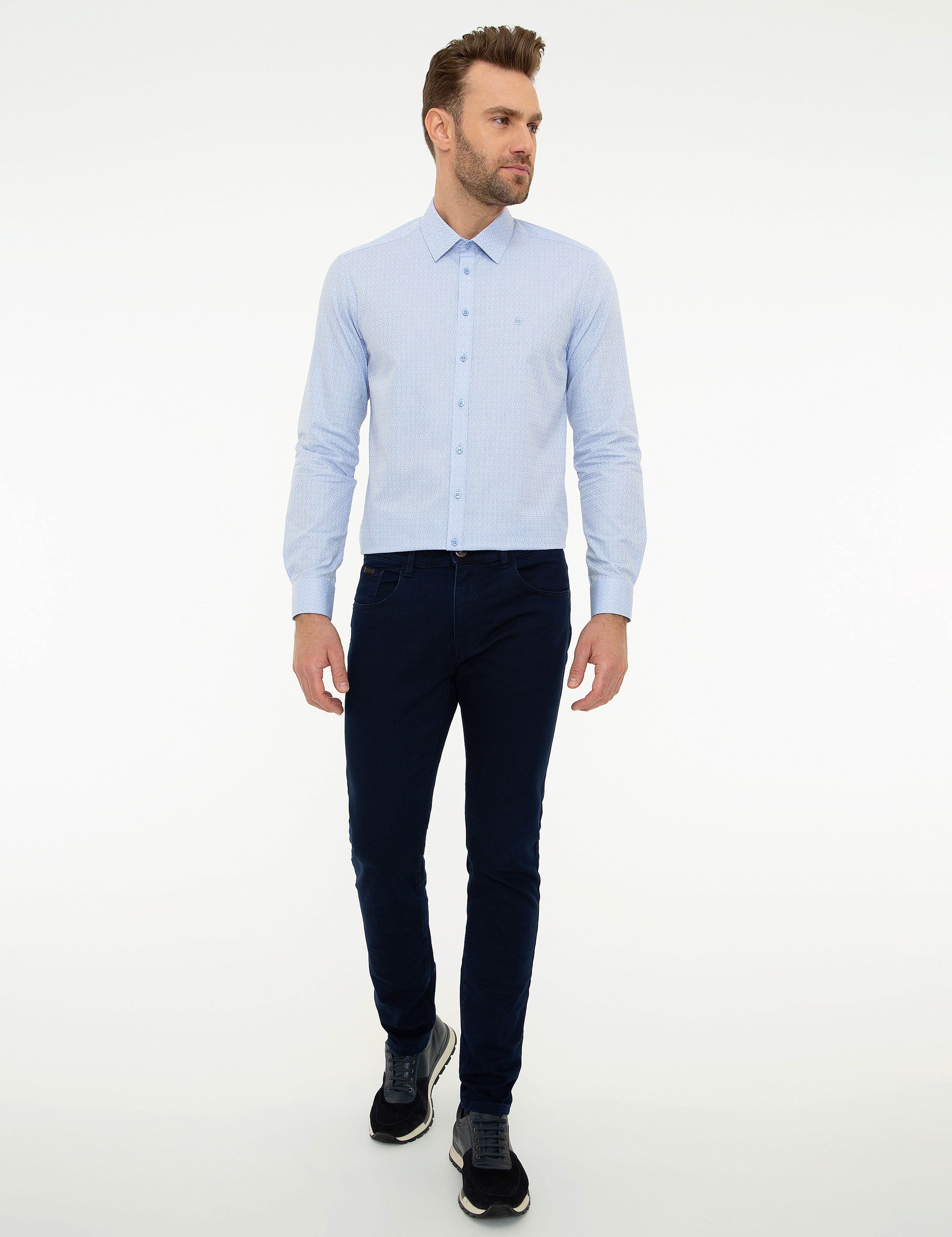 Mavi Slim Fit Gömlek - Image 4