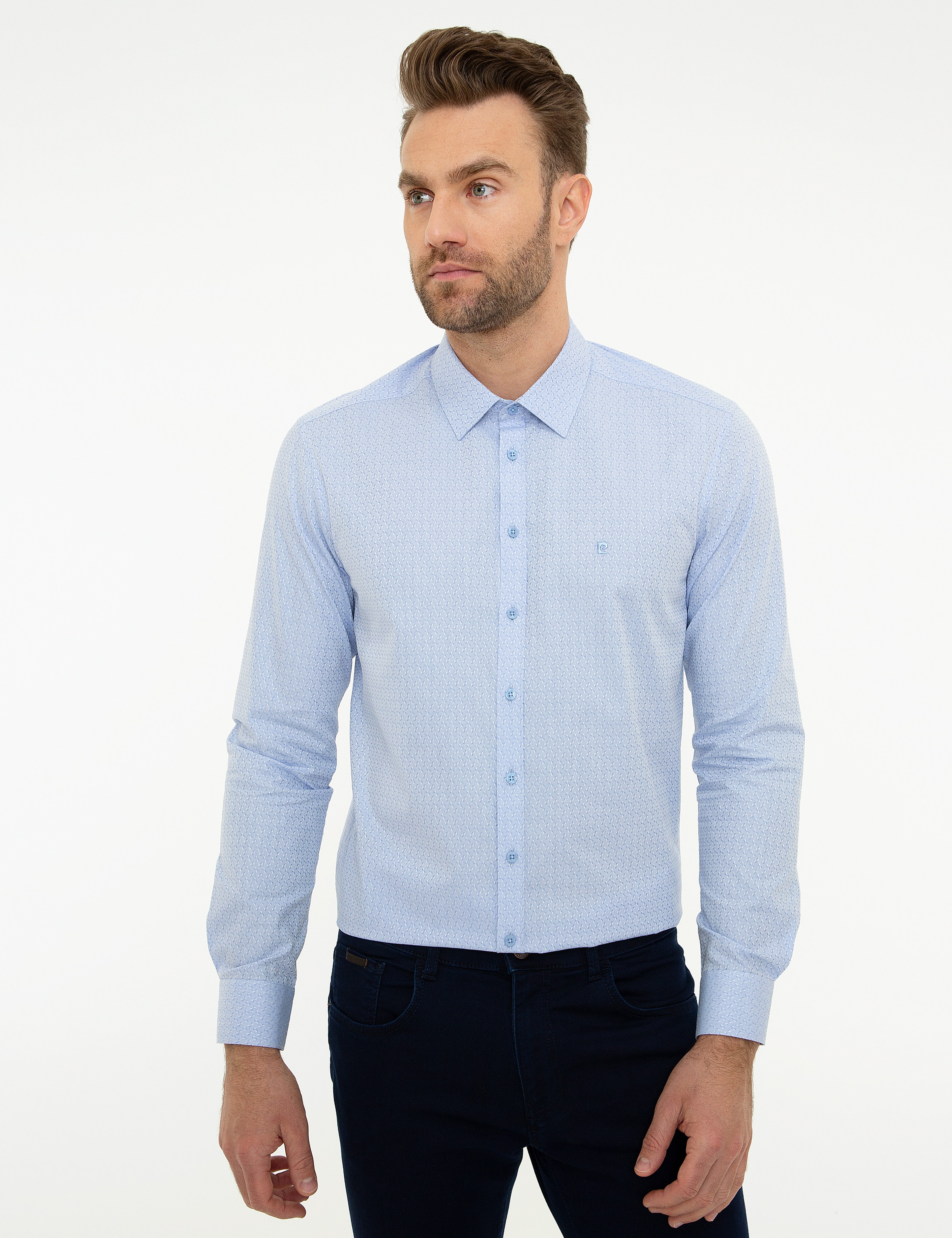 Mavi Slim Fit Gömlek - Image 1