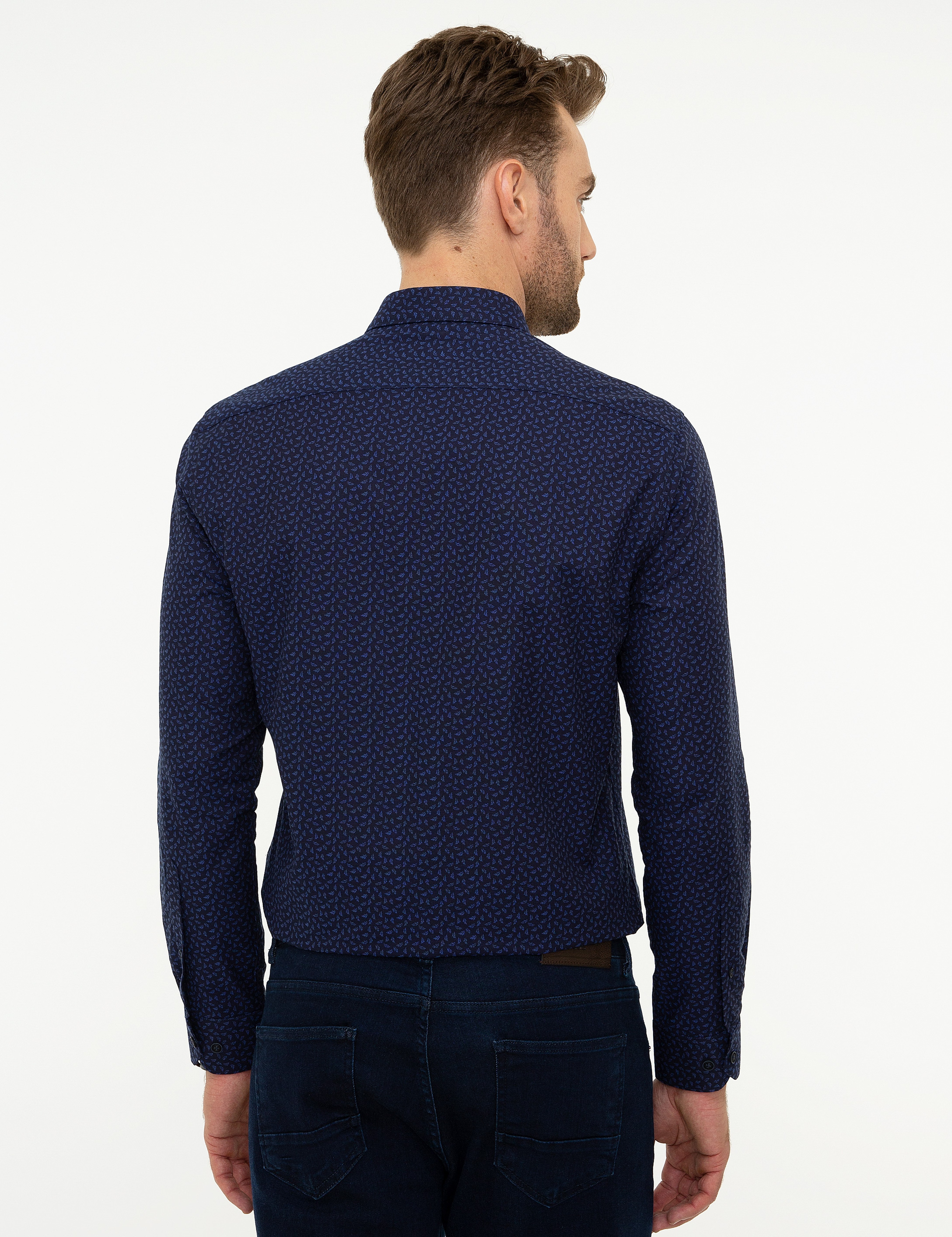 Saks Mavi Slim Fit Gömlek - Image 3