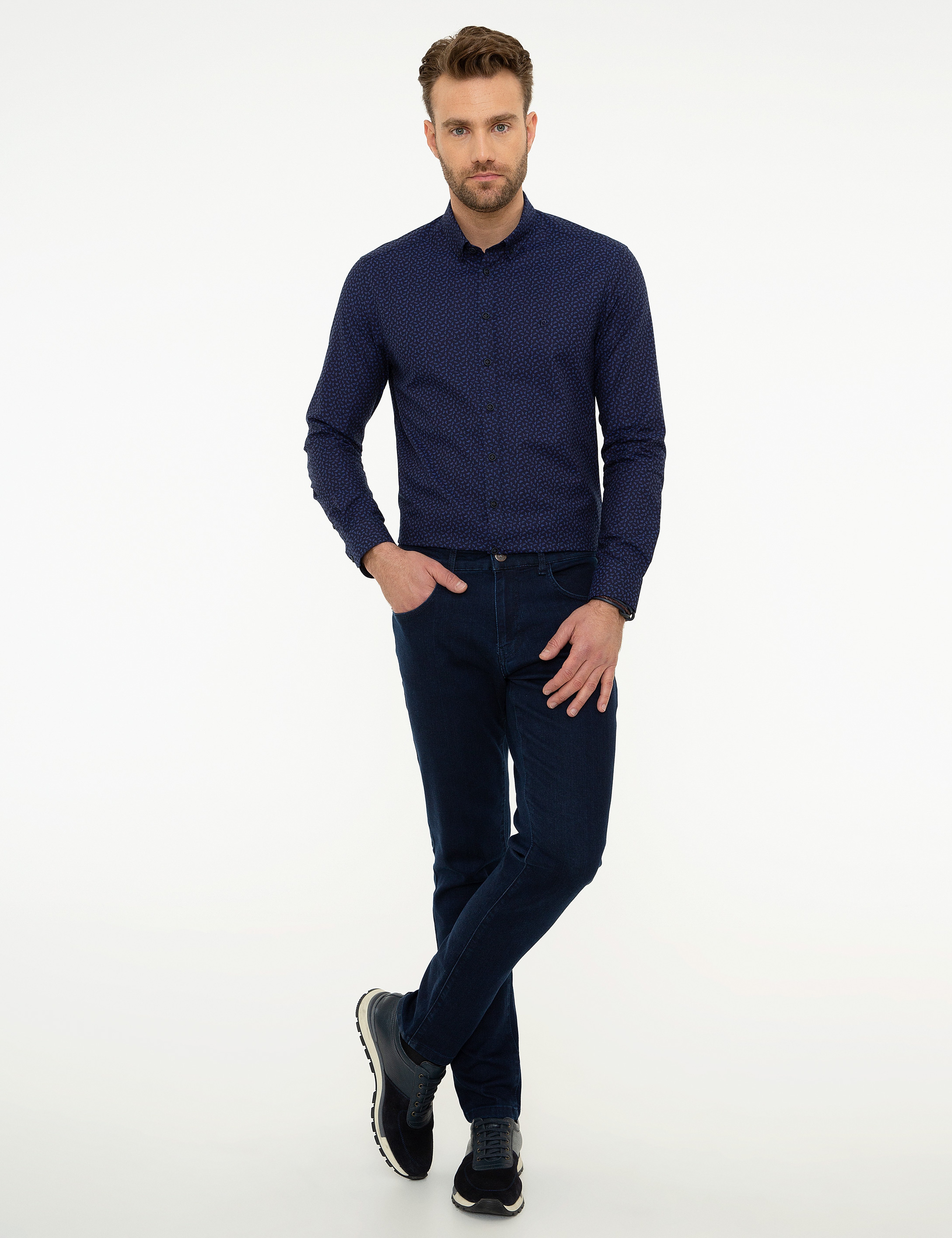 Saks Mavi Slim Fit Gömlek - Image 4