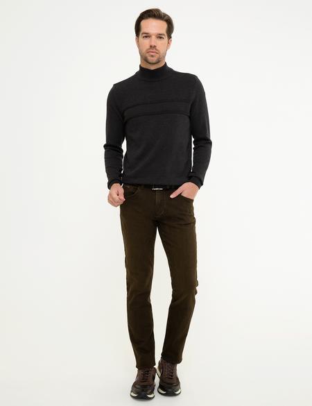 Antrasit Melanj Slim Fit Kazak - 50216862031