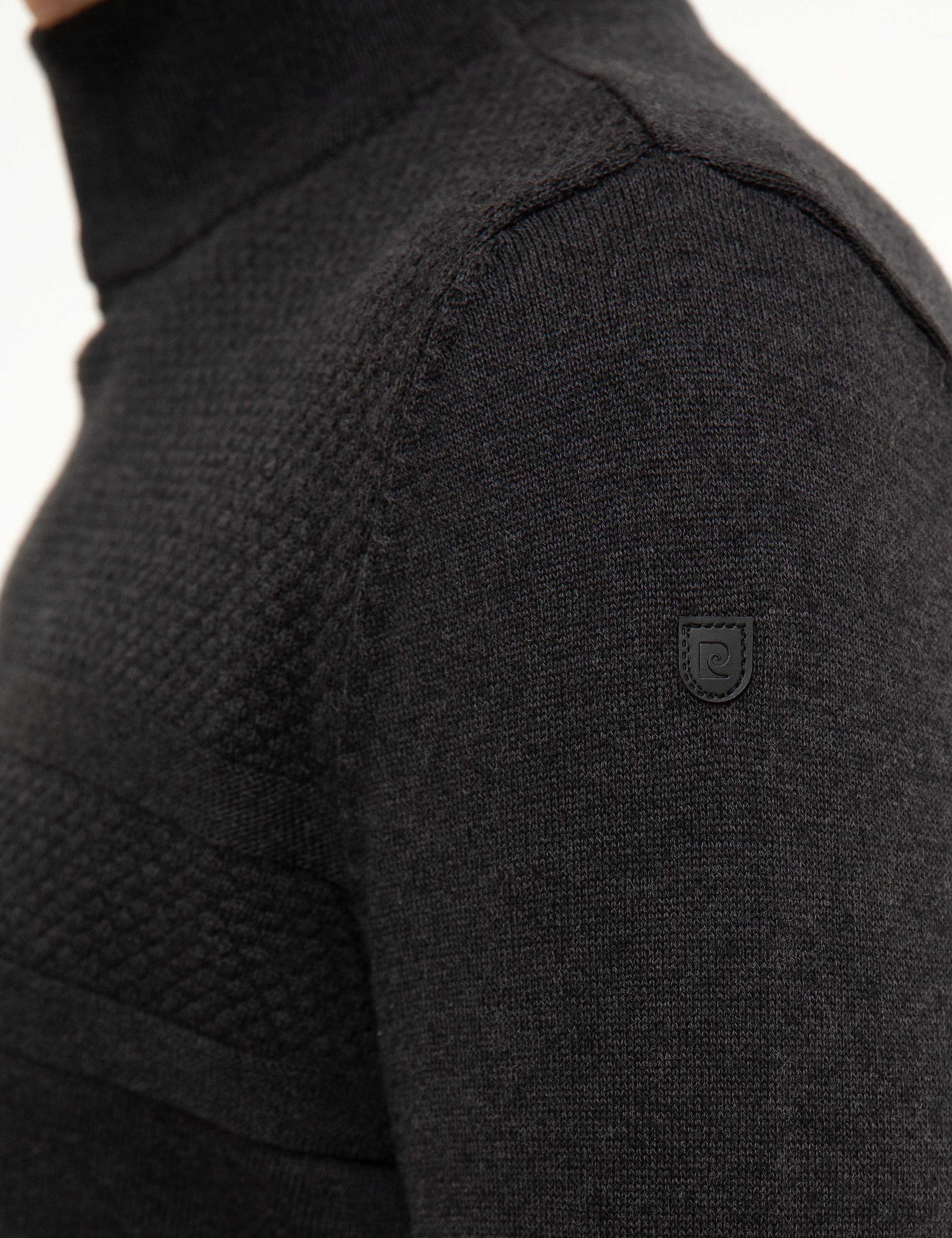 Antrasit Melanj Slim Fit Kazak - Image 6