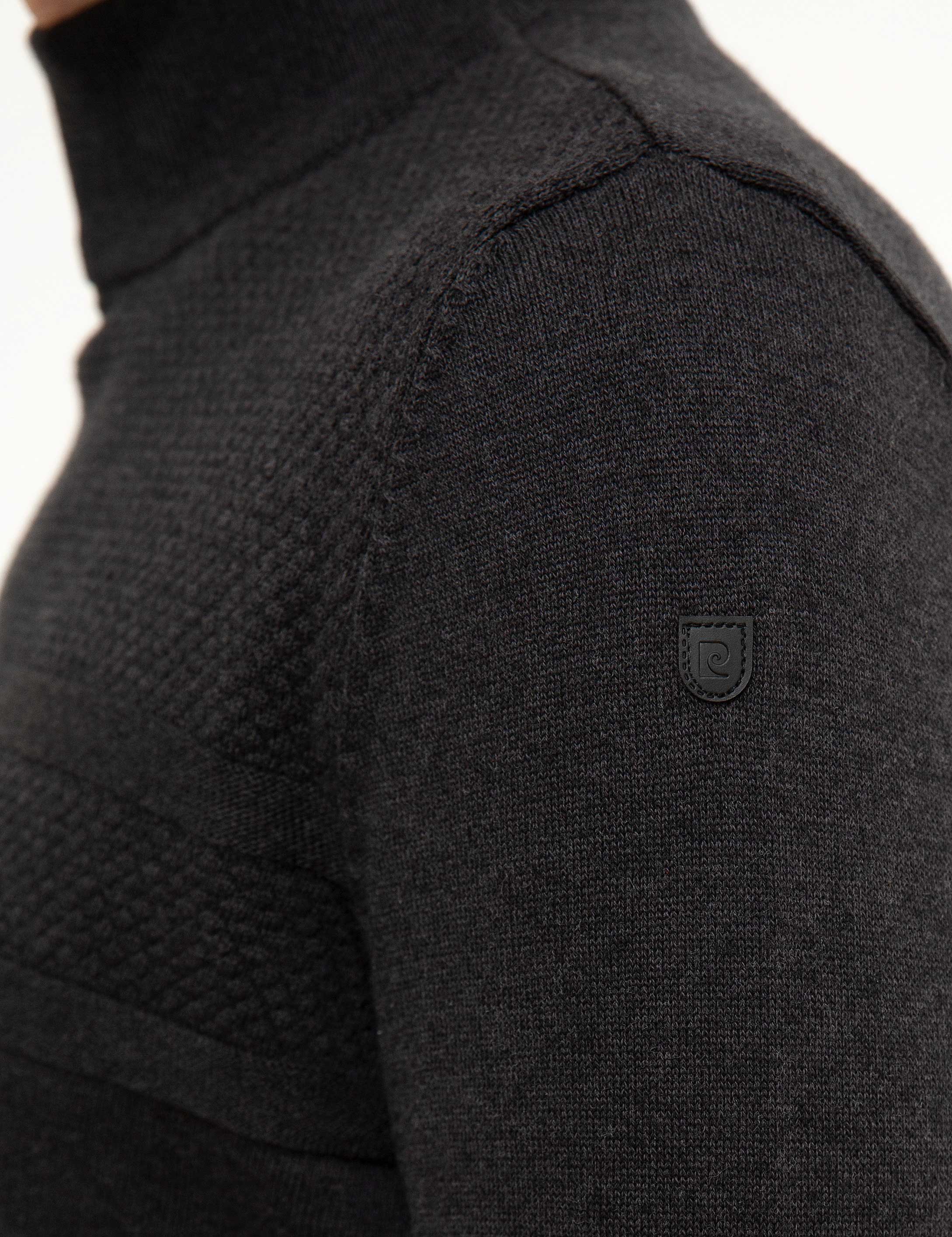 Antrasit Melanj Slim Fit Kazak