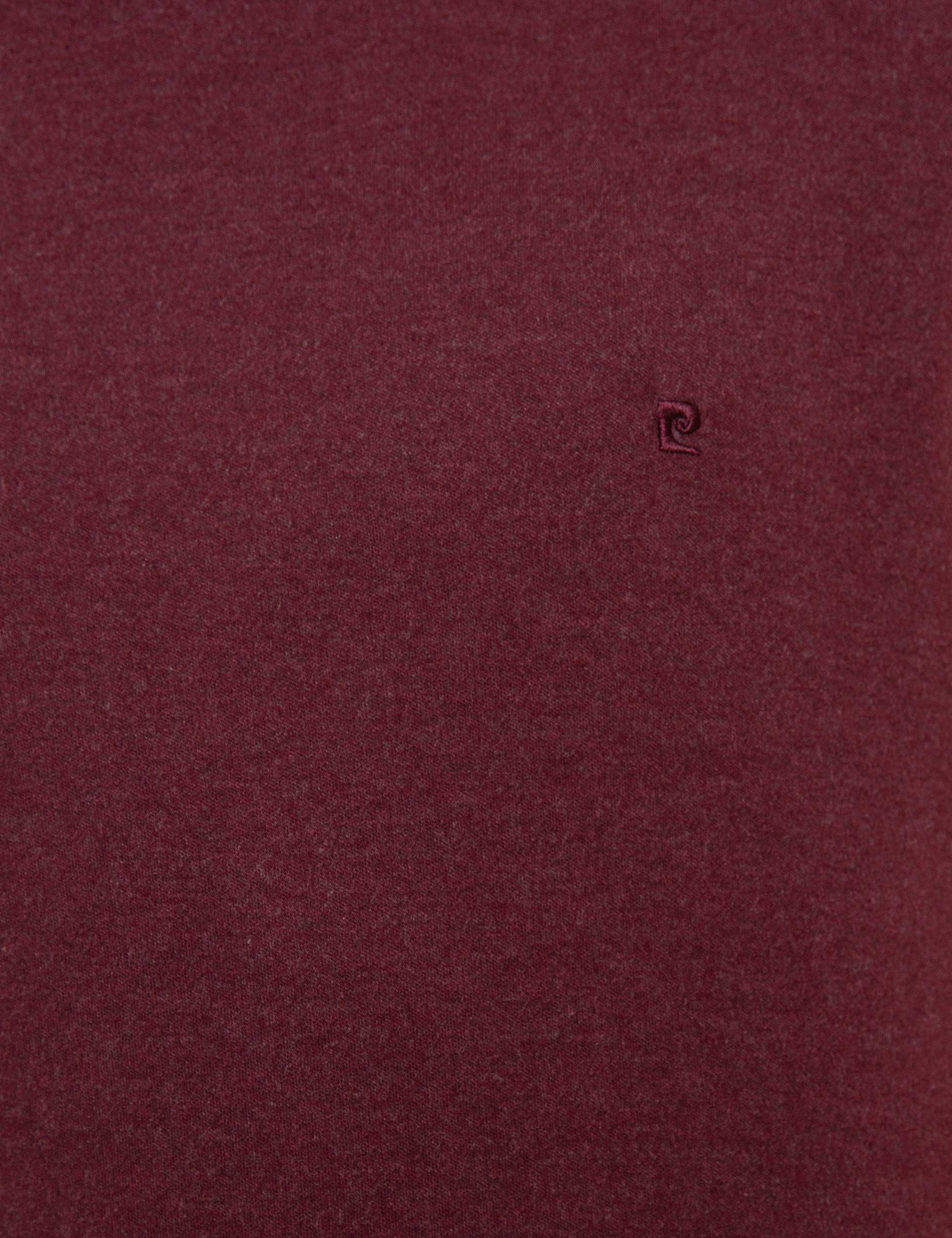 Bordo Slim Fit Yarım Balıkçı Yaka Sweatshirt