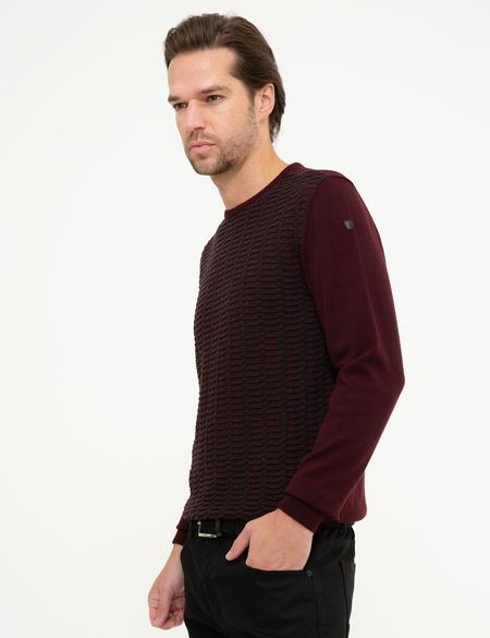 Bordo Slim Fit Triko Kazak - 50218114021