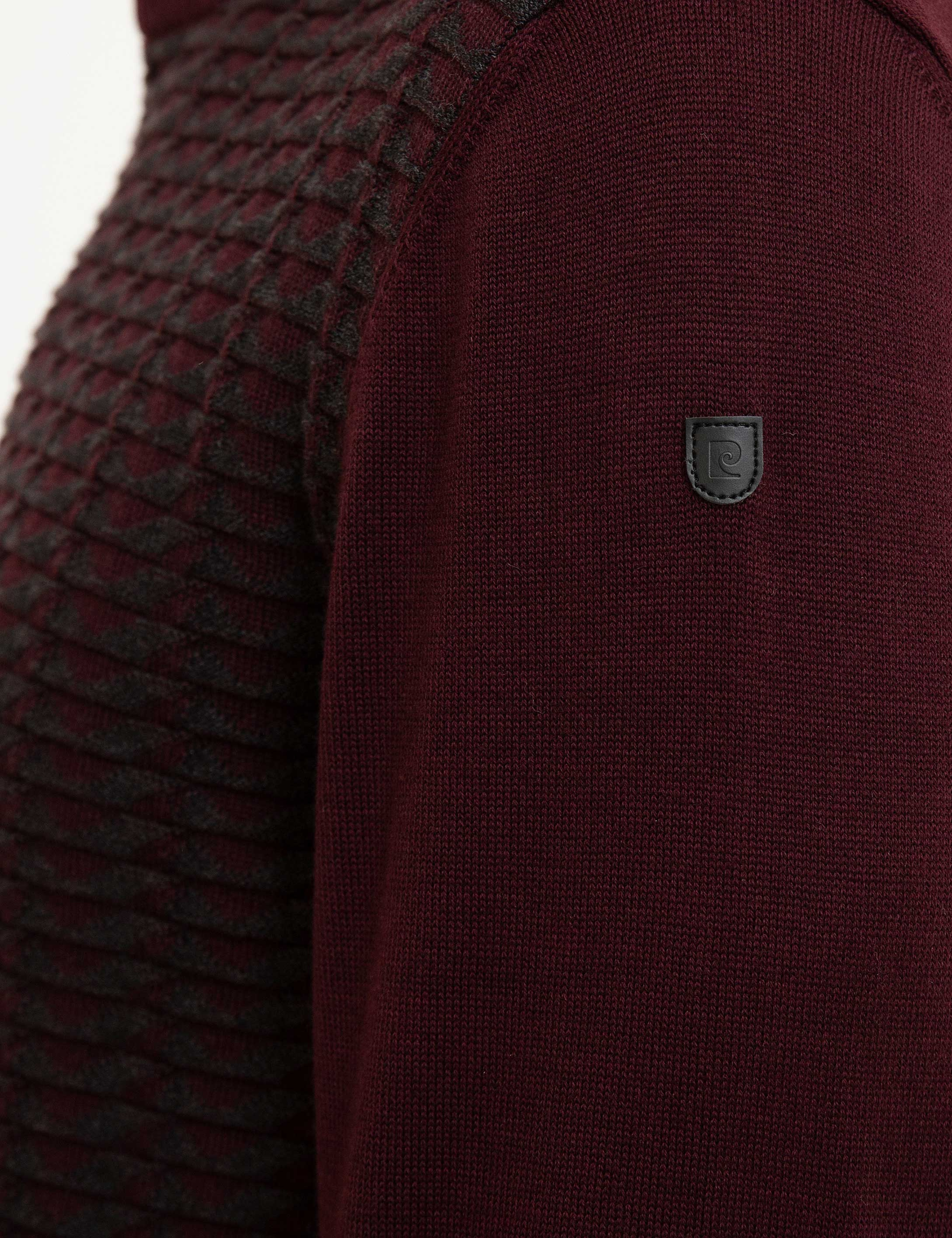Bordo Slim Fit Bisiklet Yaka Triko Kazak - Image 6