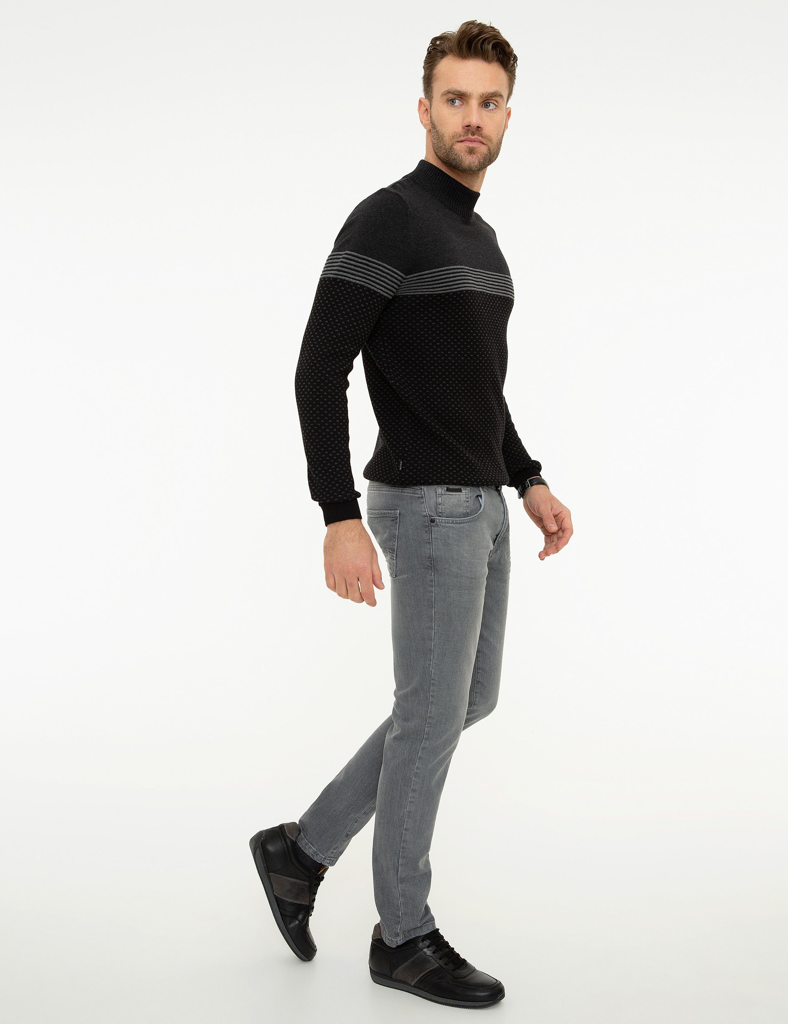 Antrasit Slim Fit Jean Pantolon