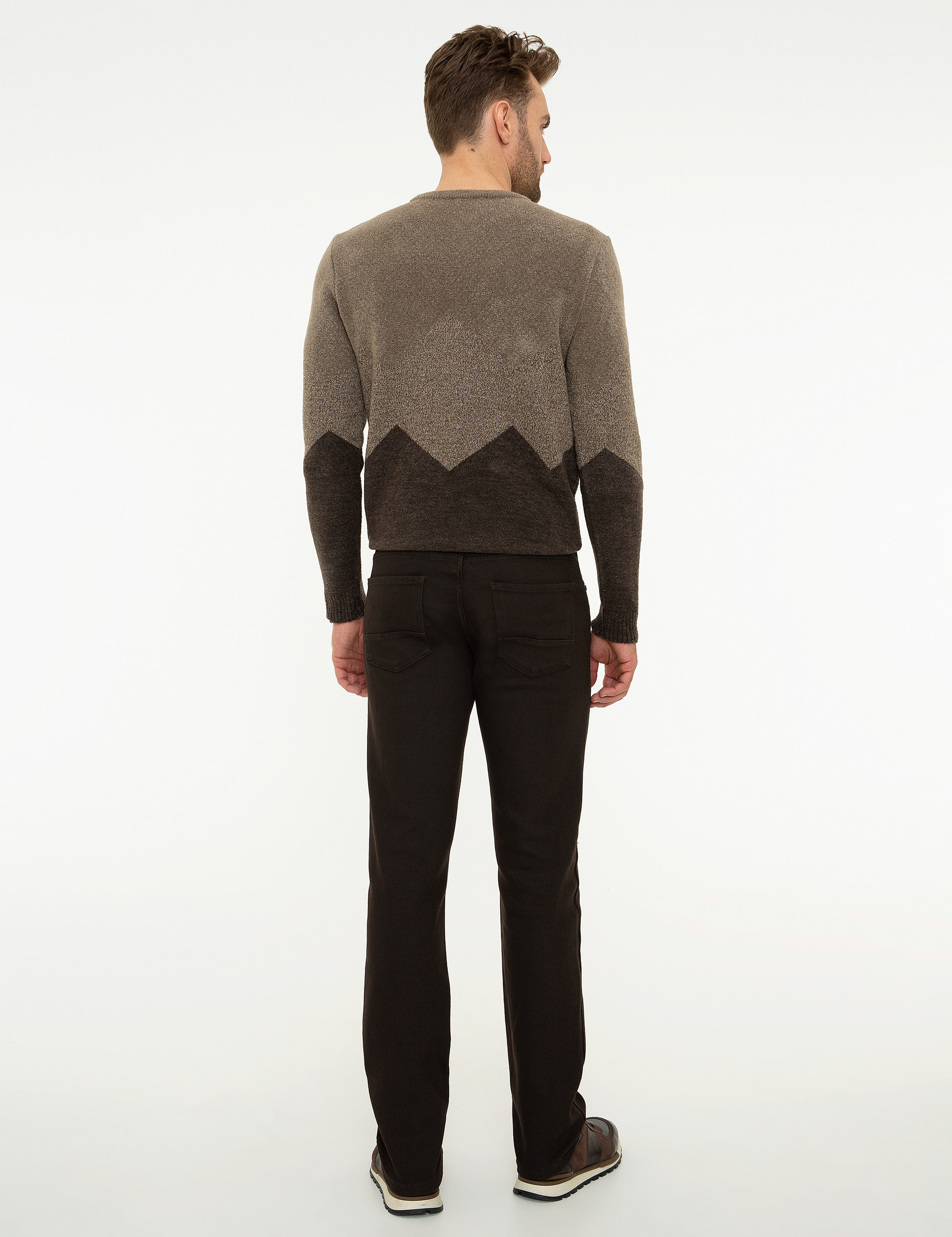 Kahverengi Straight Fit Jean Pantolon - Image 3