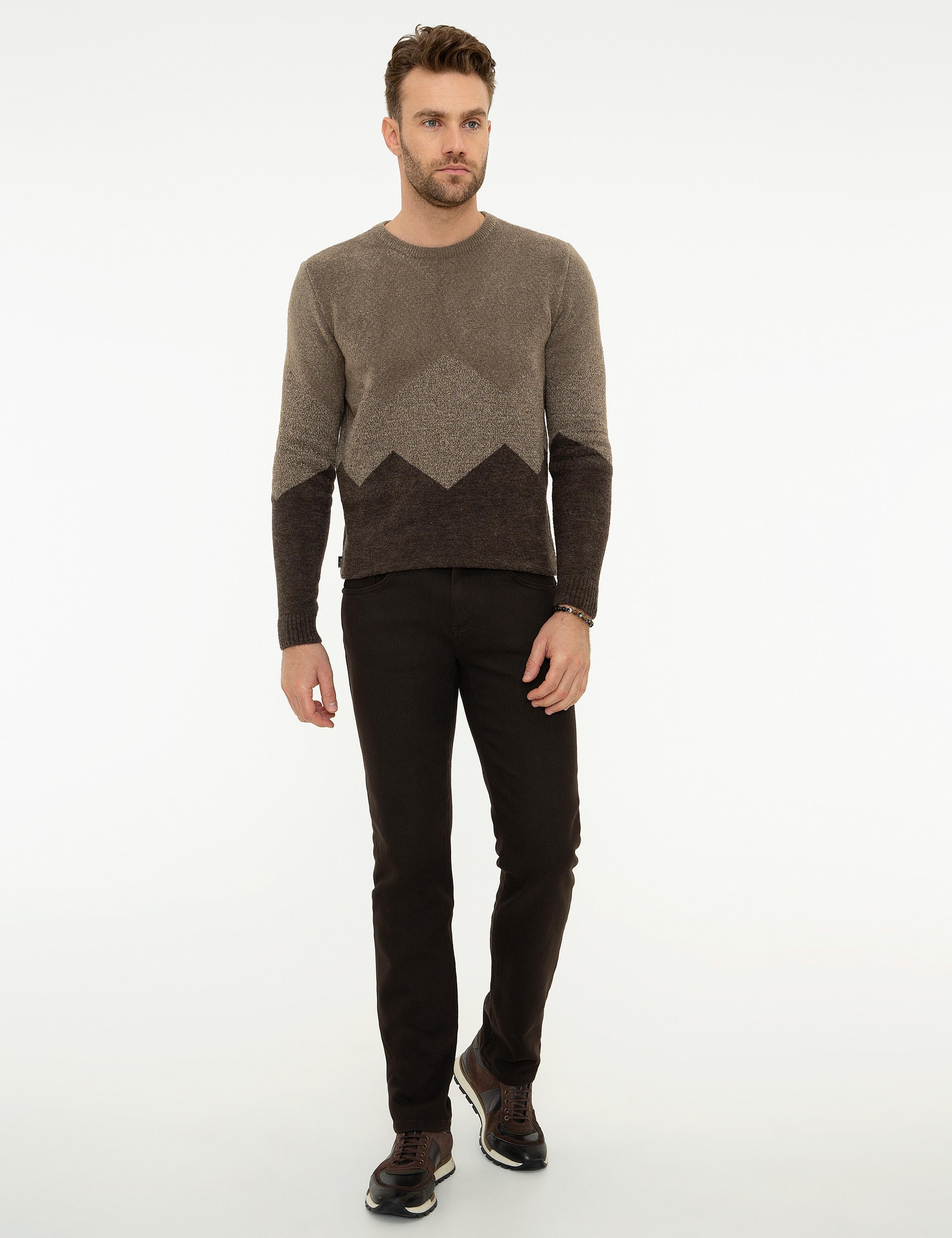 Kahverengi Straight Fit Jean Pantolon