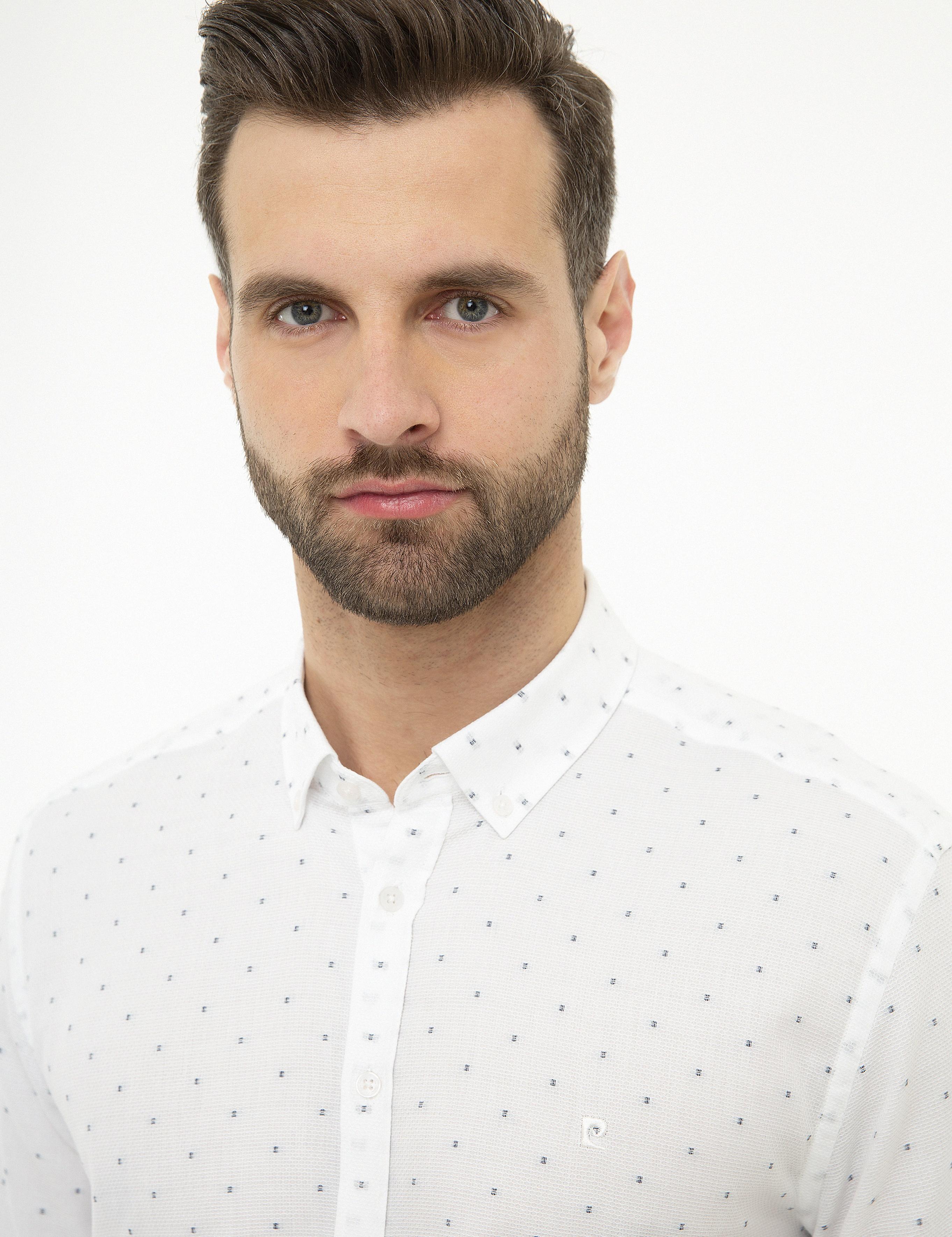 Lacivert Slim Fit Uzun Kollu Gömlek