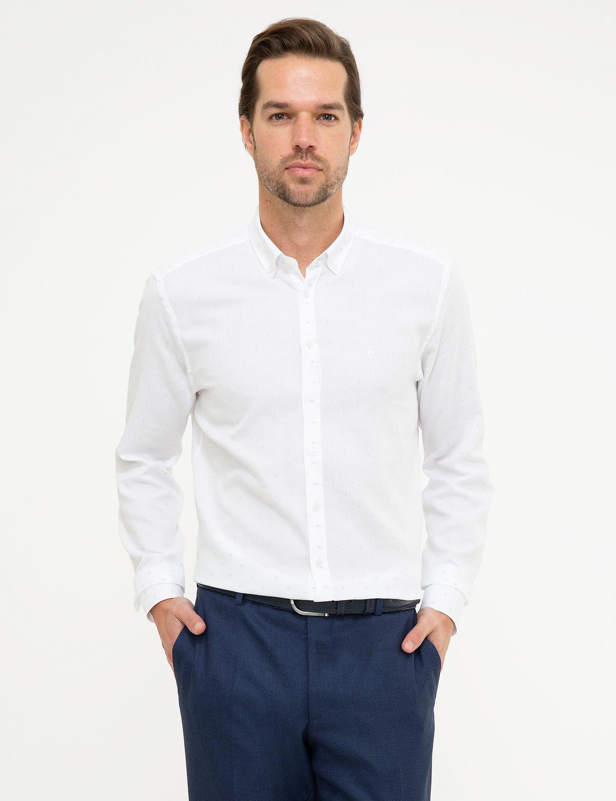 Mavi Slim Fit Uzun Kollu Gömlek