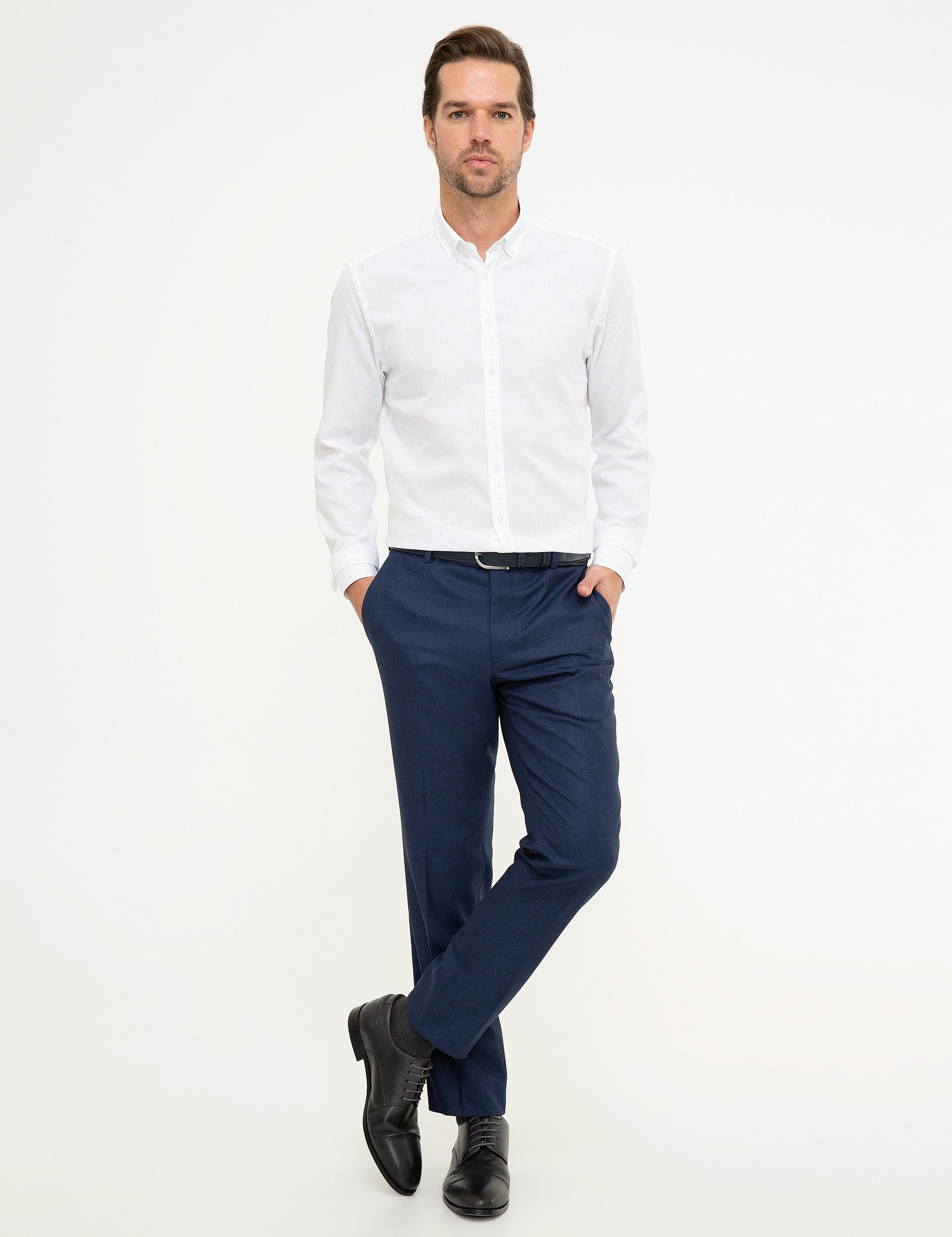 Mavi Slim Fit Uzun Kollu Gömlek