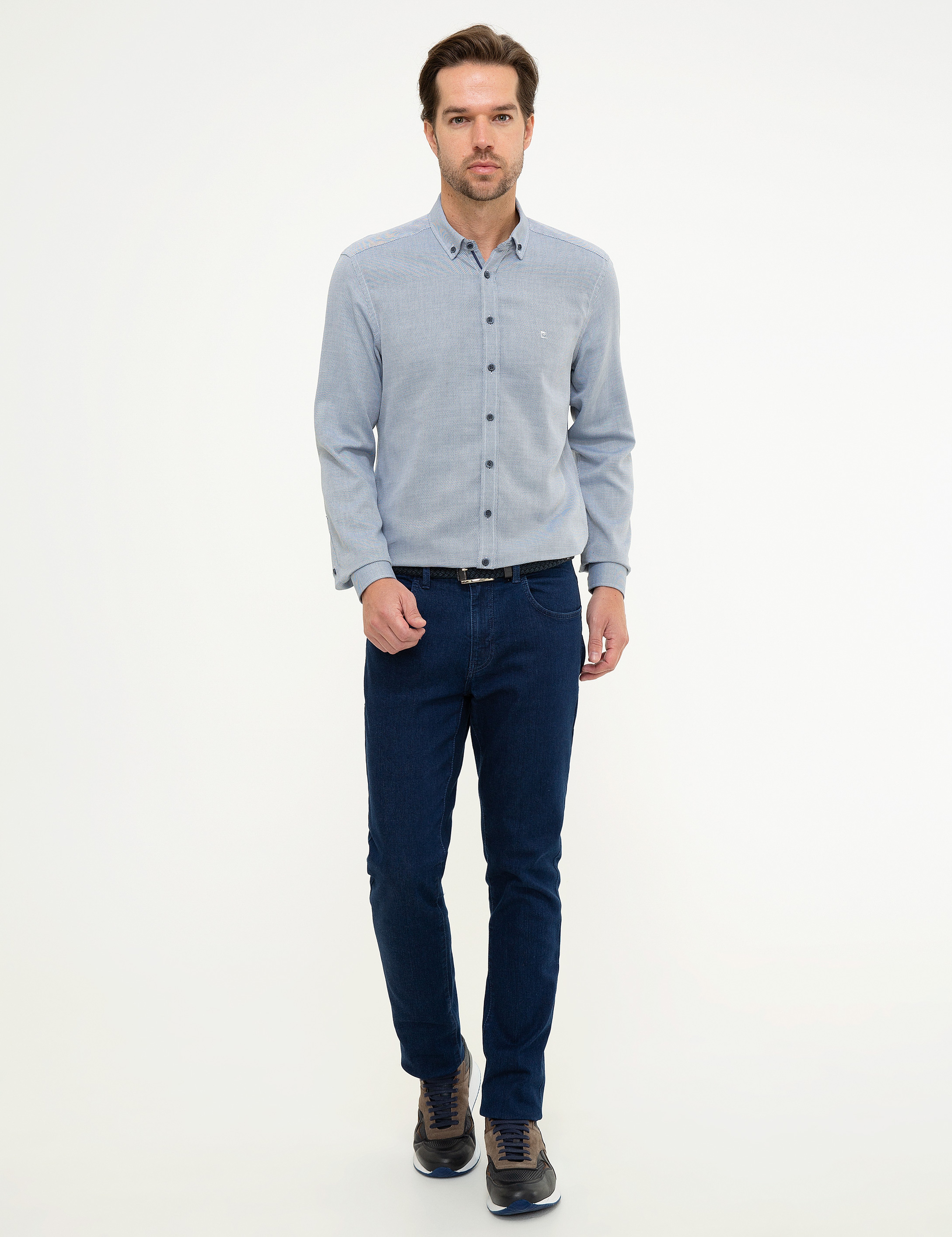 Lacivert Slim Fit Uzun Kollu Gömlek - Image 4