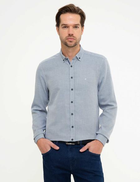 Lacivert Slim Fit Uzun Kollu Gömlek - 50219464075
