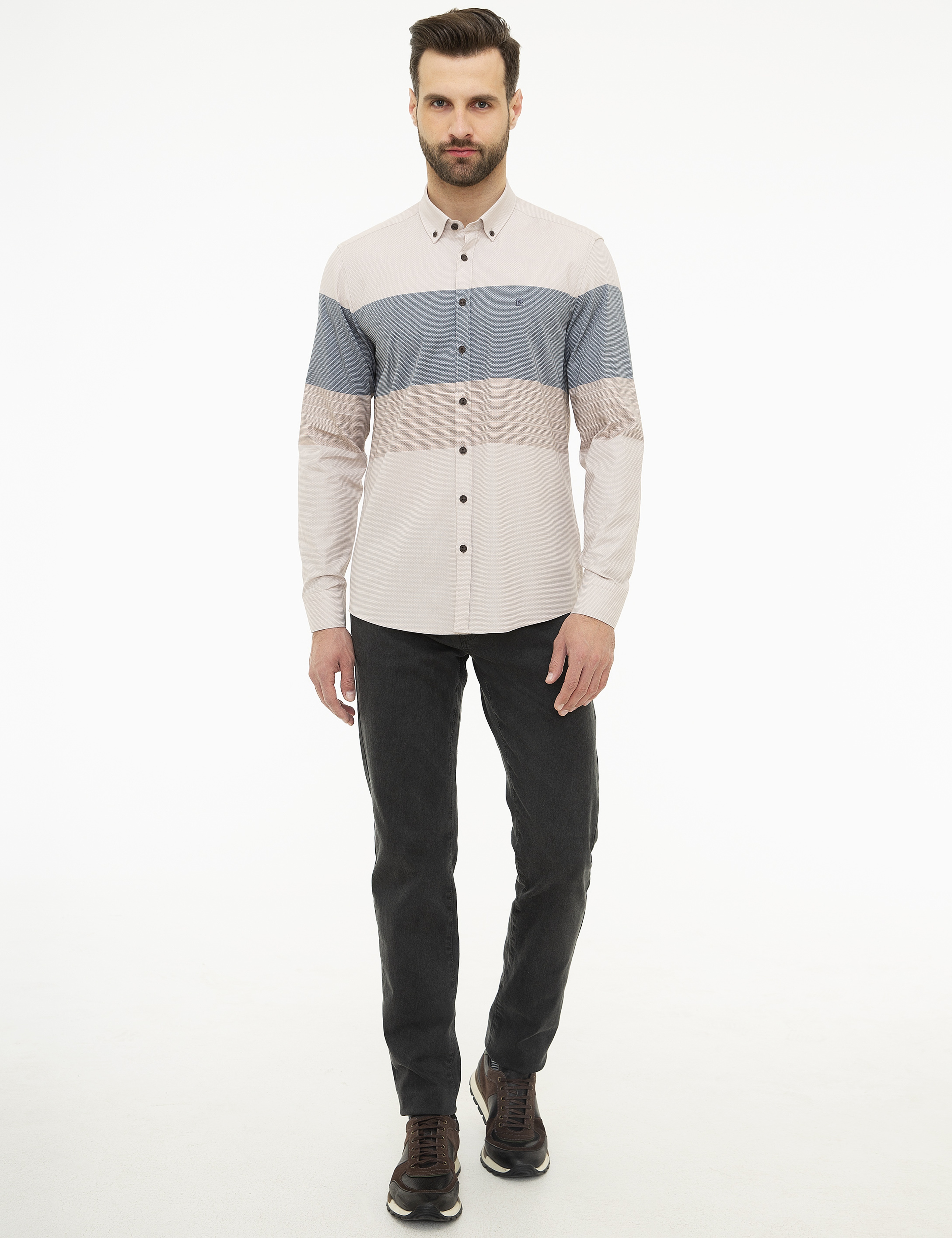 Bej Slim Fit Gömlek - Image 4