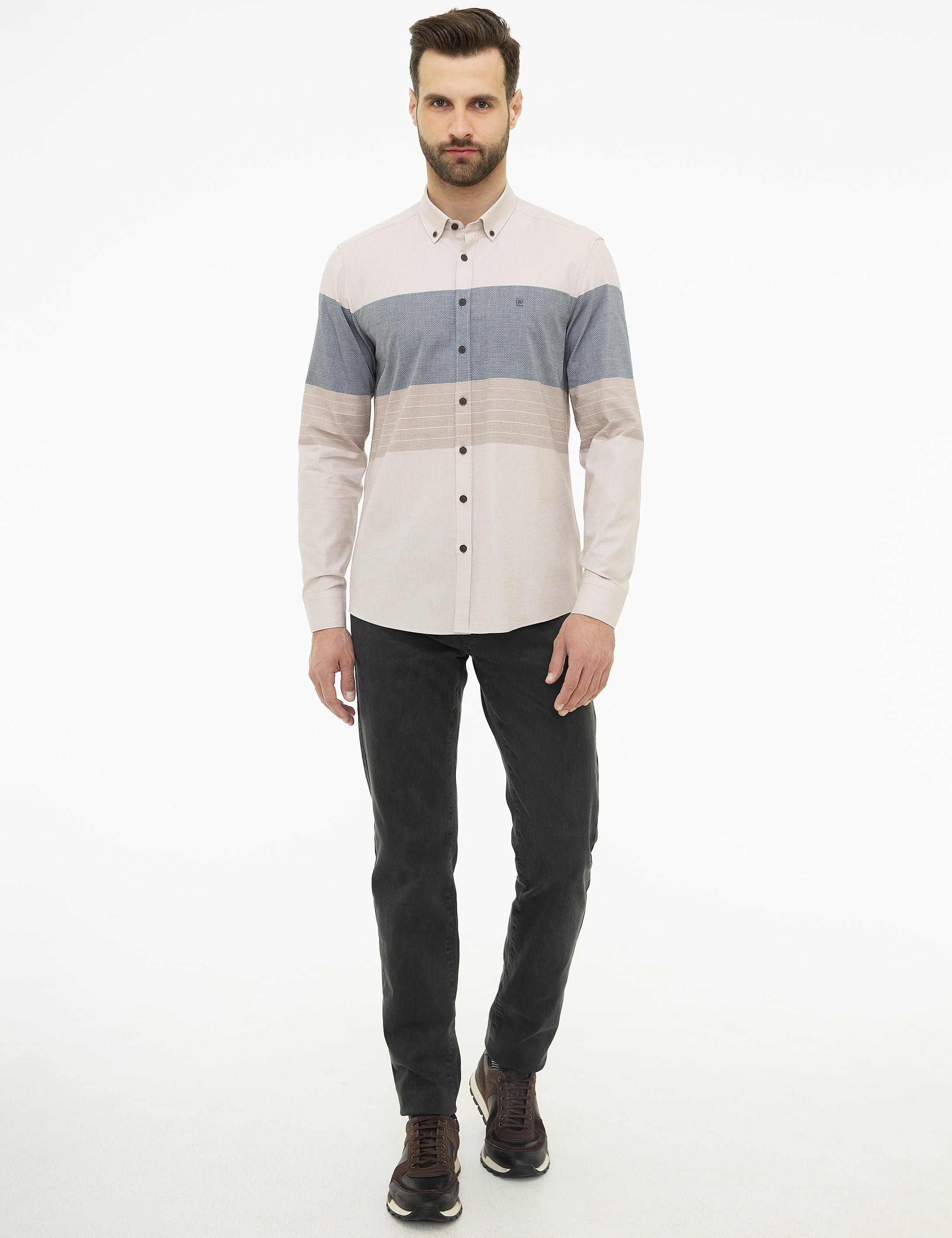 Bej Slim Fit Gömlek